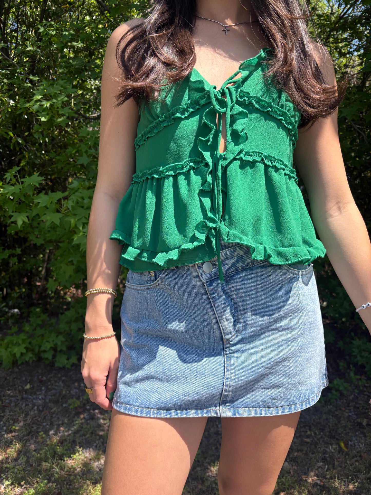 Criss Cross Denim Skort