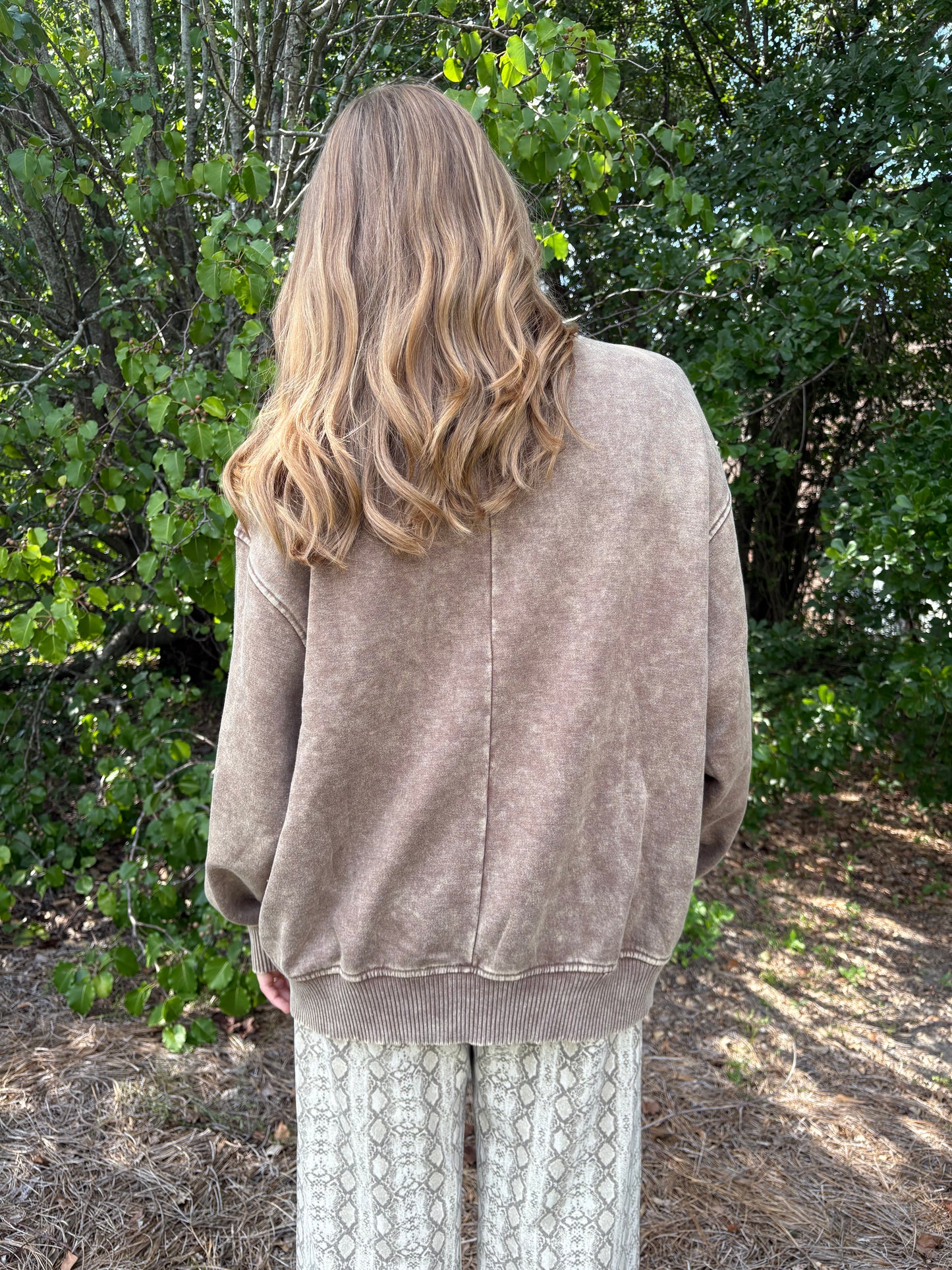 Nina Mocha Washed Pullover
