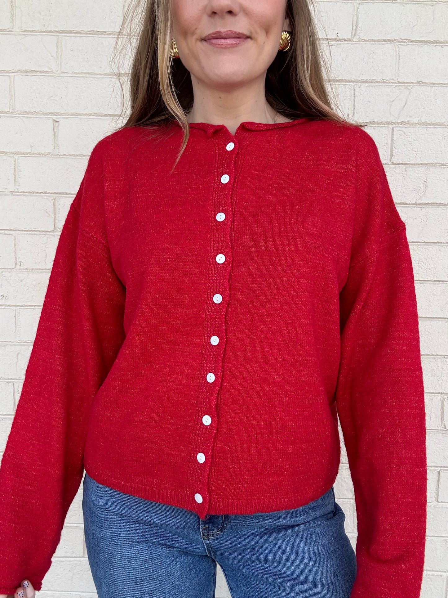 Jacie Red Cardigan
