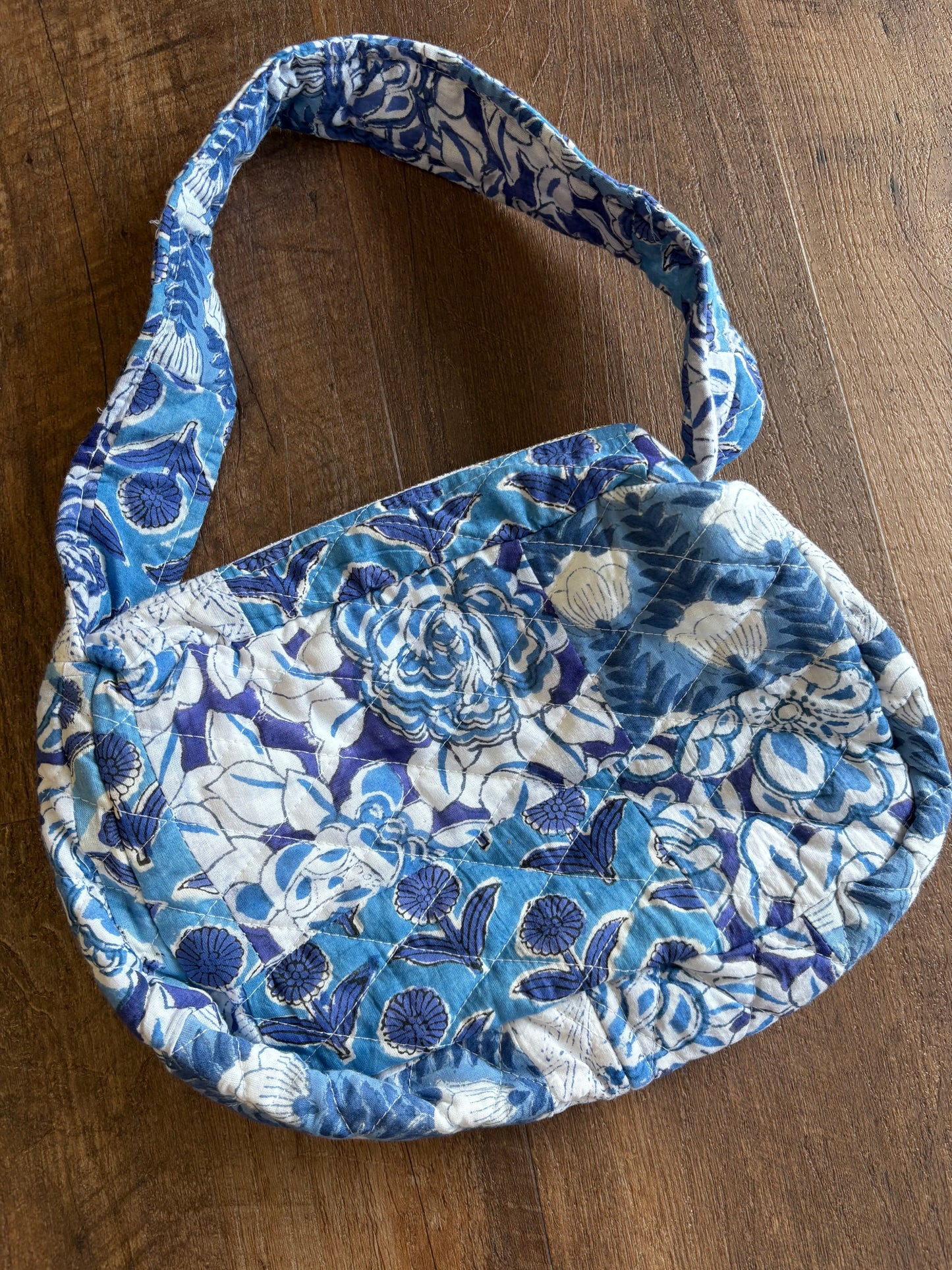 Blue Quilted Shoulder Bag
