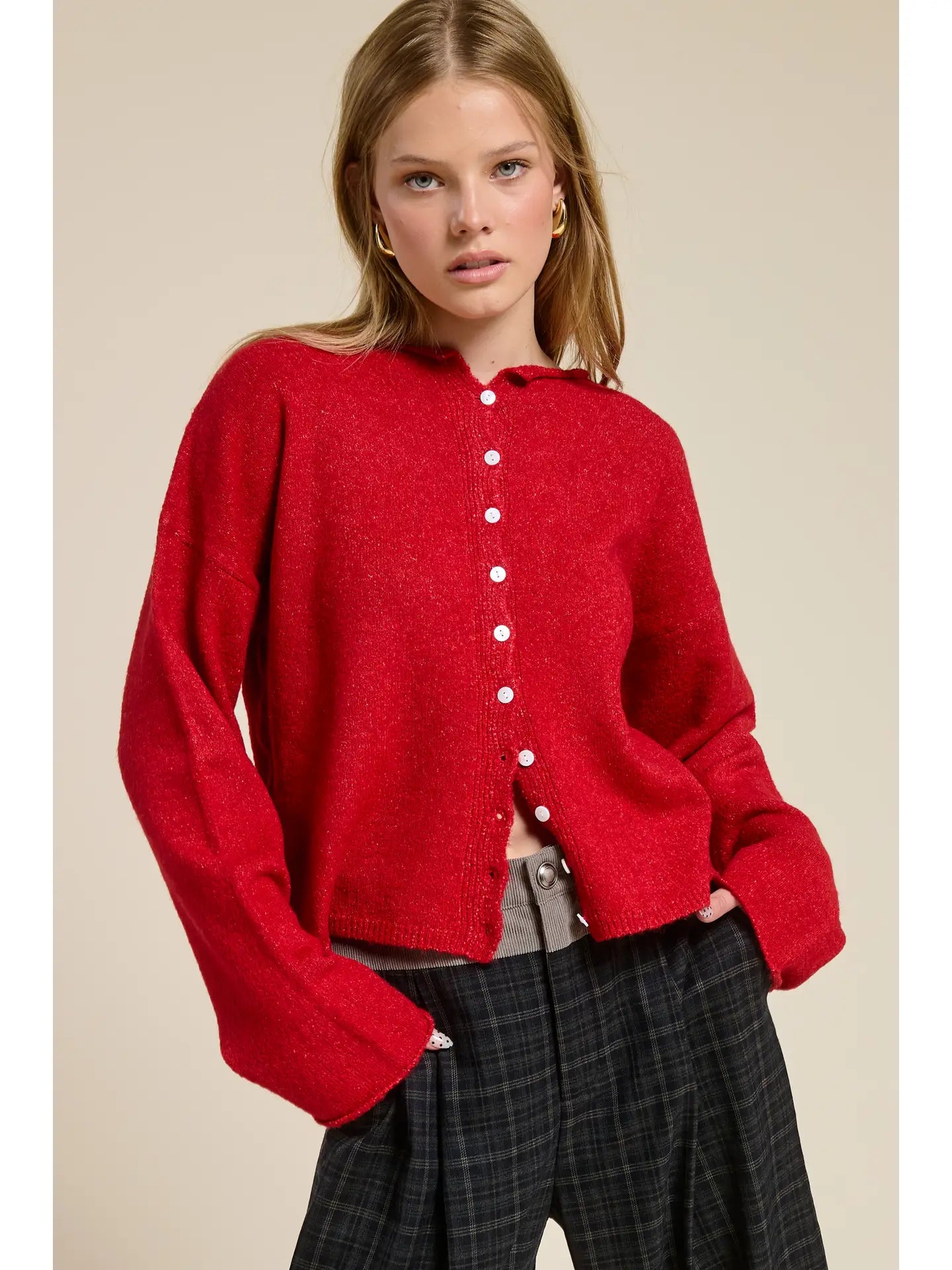 Jacie Red Cardigan