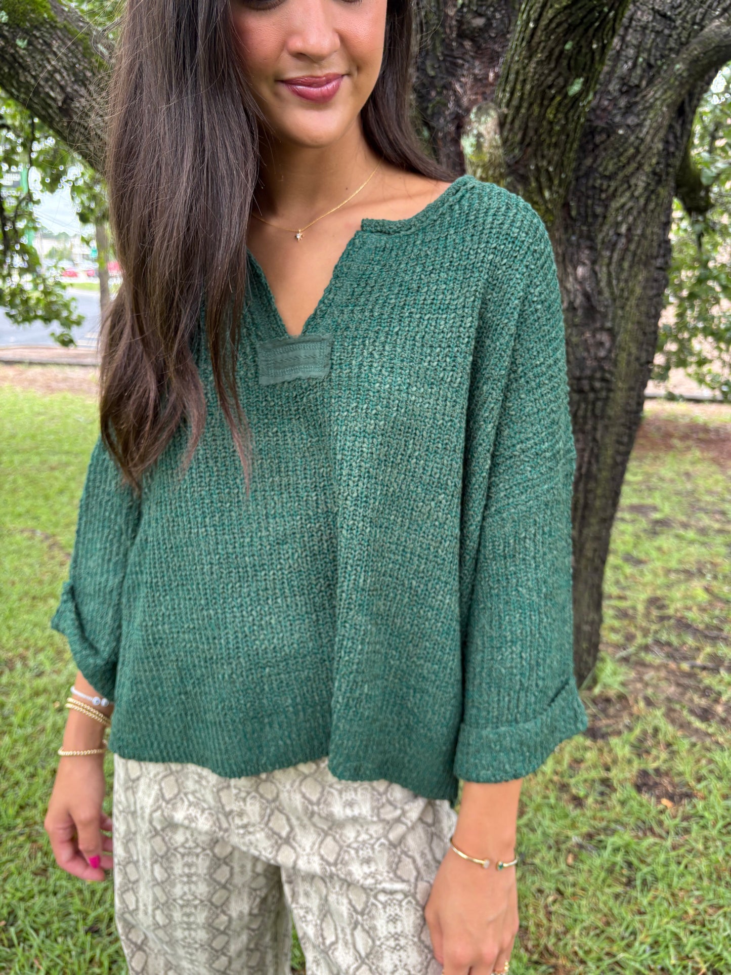 Wren Emerald Green Sweater Top
