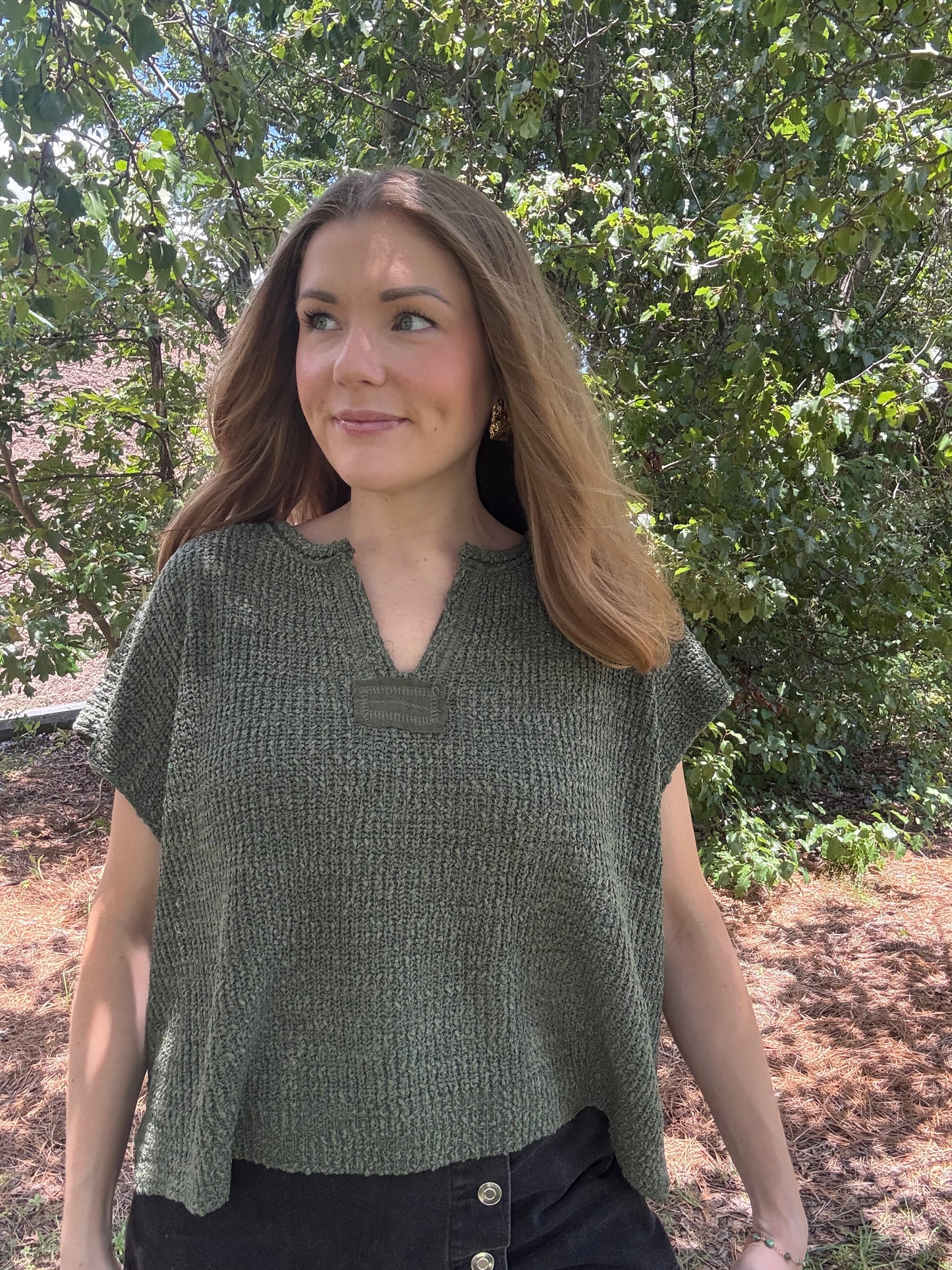 Jules Olive Sweater Top