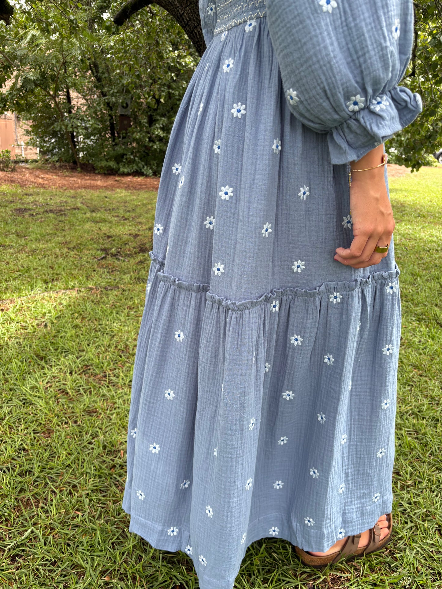 Indigo Embroidered Maxi Dress