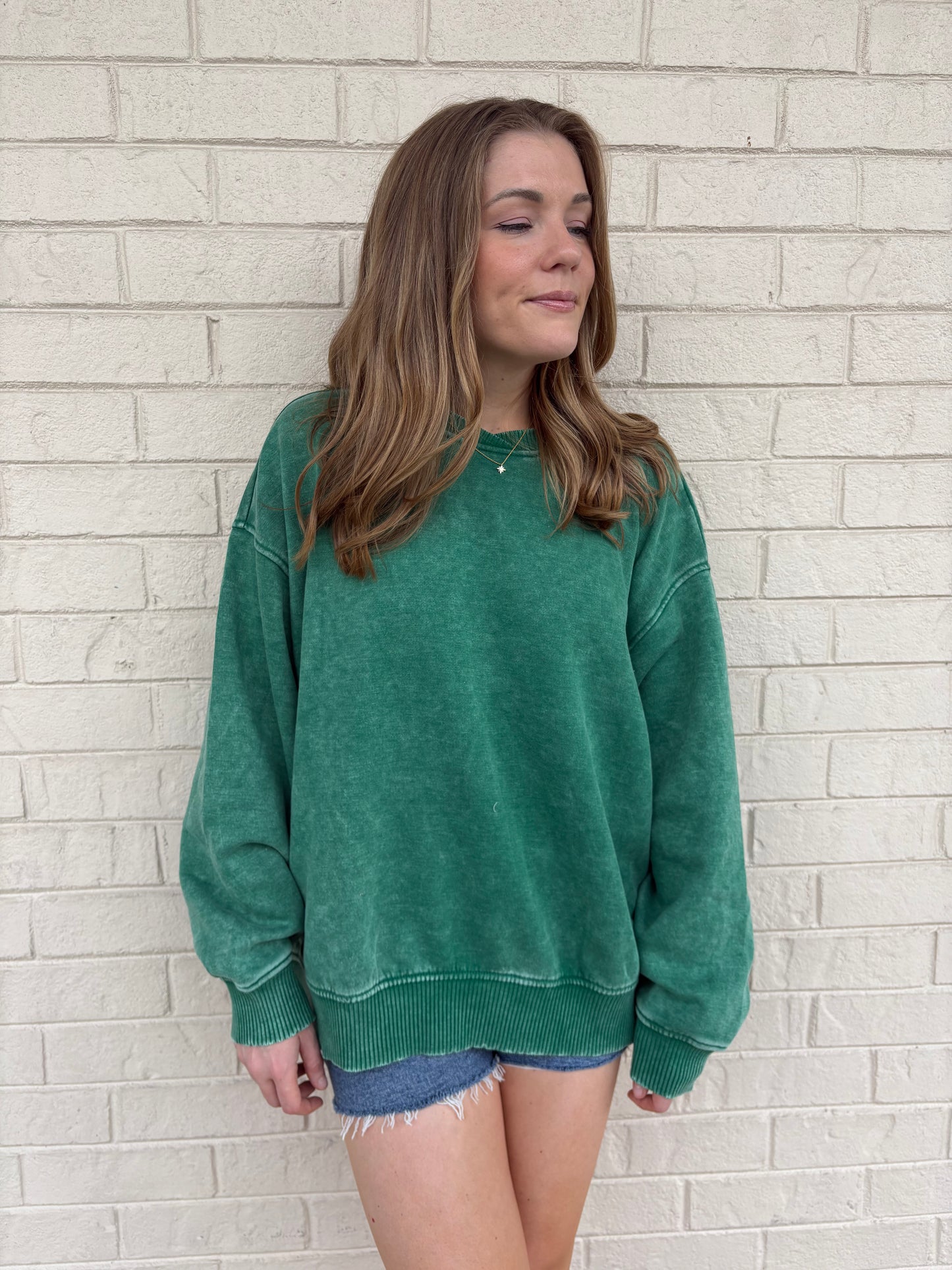 Nina Forest Washed Pullover