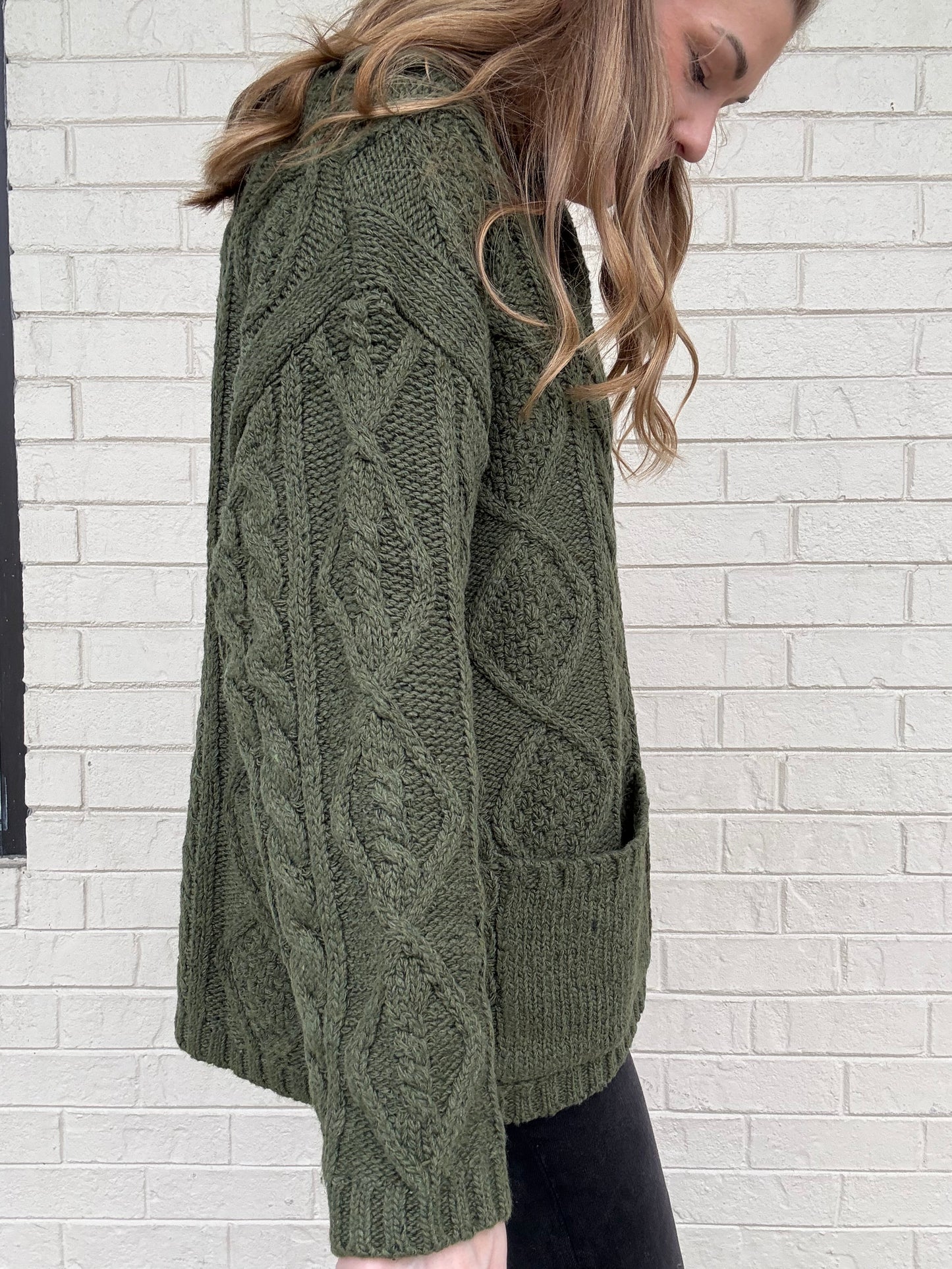 Clara Oversized Olive Cardigan