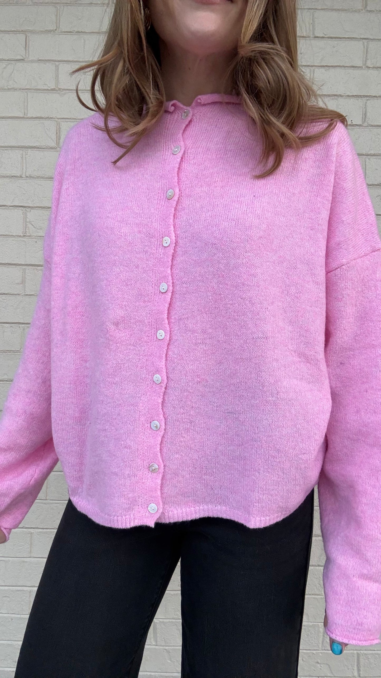 Pale Pink Piper Cardigan