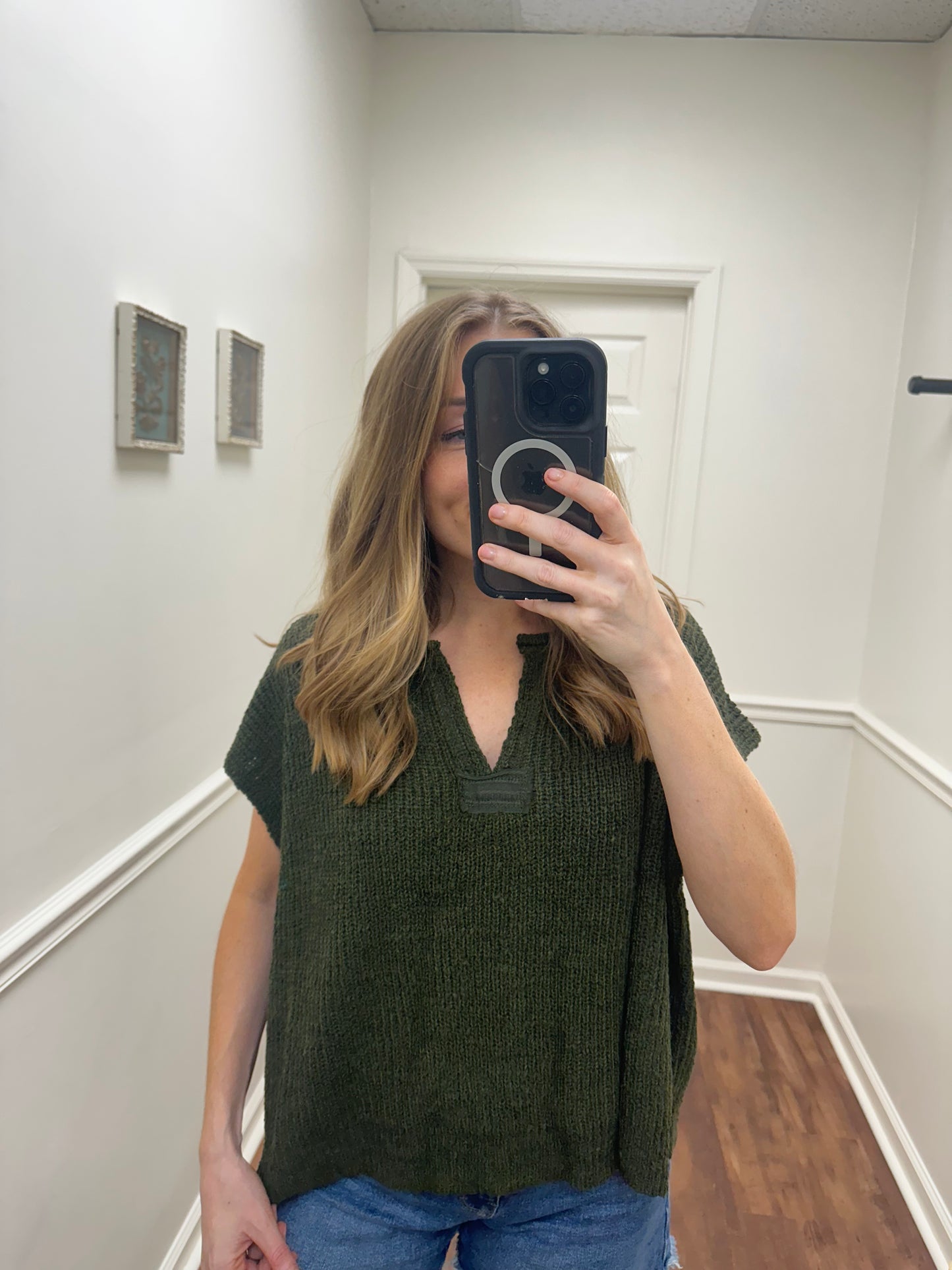 Jules Dark Olive Sweater Top
