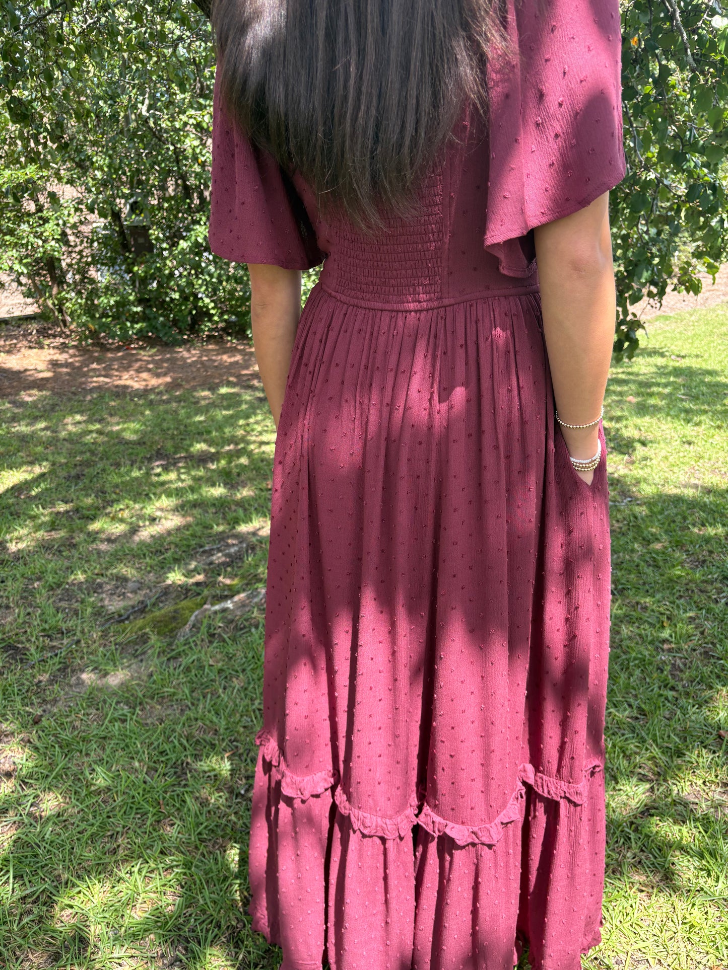 Cherry Swiss Dot Maxi Dress