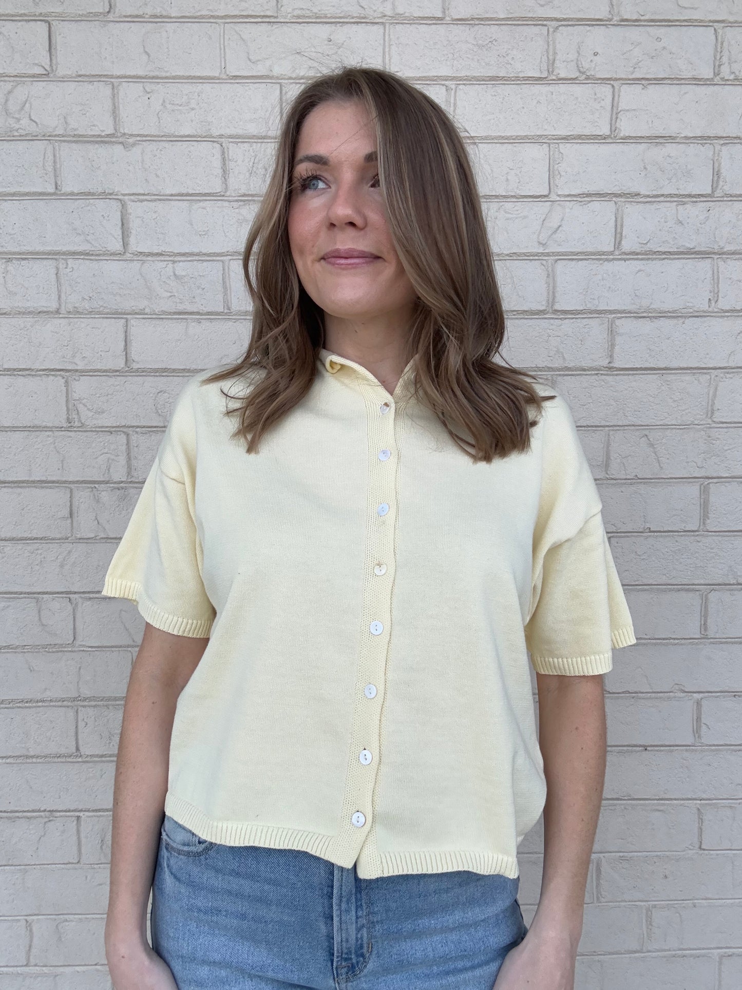 Logan Butter Yellow Cardigan