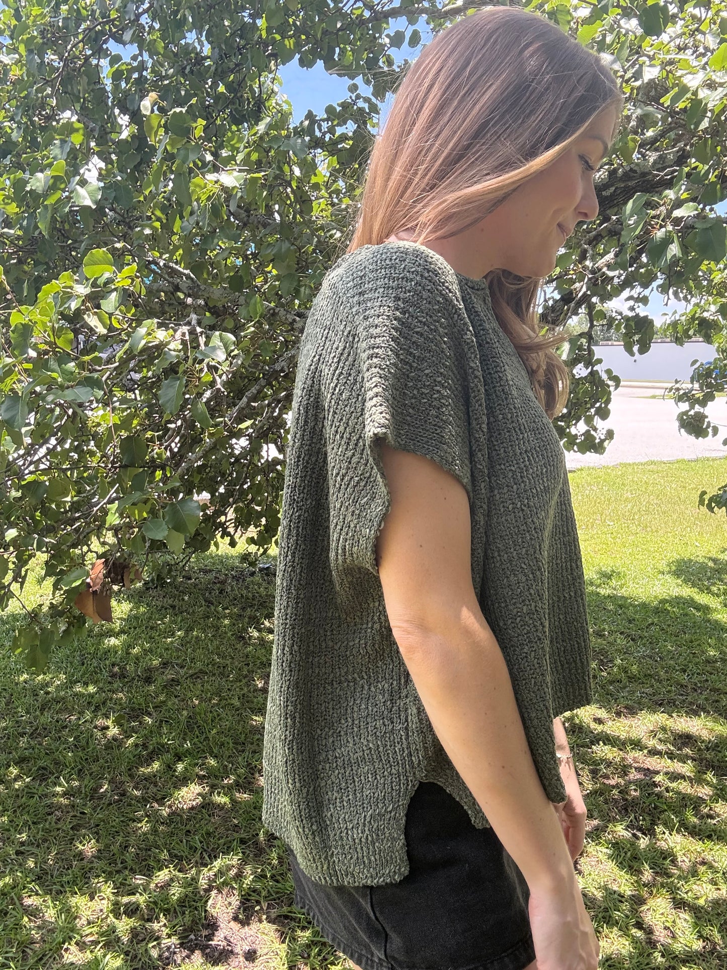 Jules Olive Sweater Top