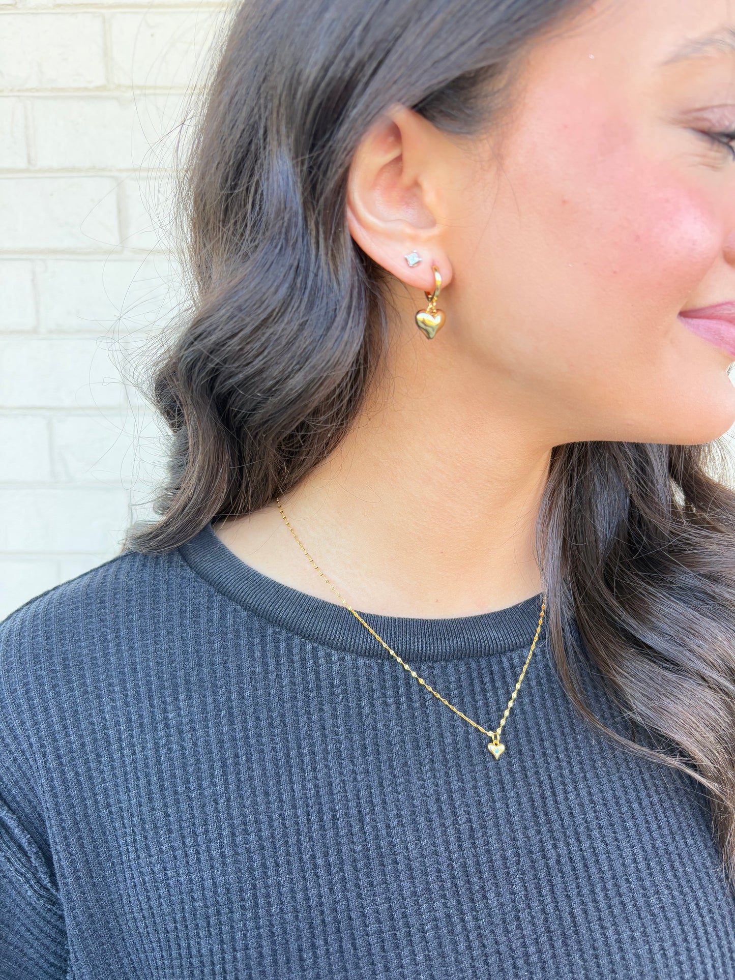 Heart Huggie Hoop Earring