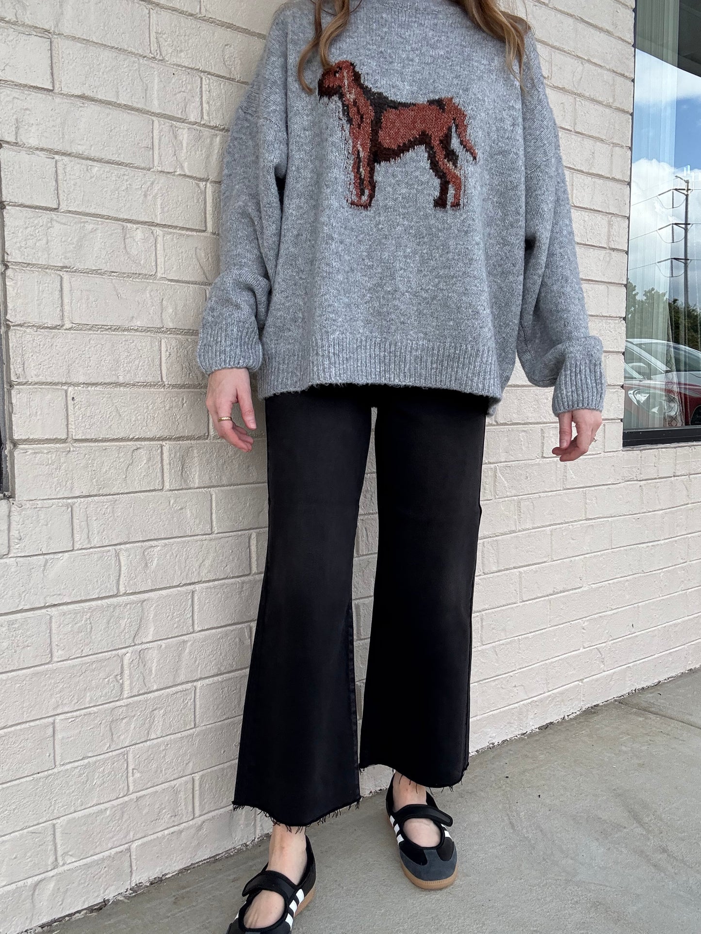 Black Slim Wide Leg Denim