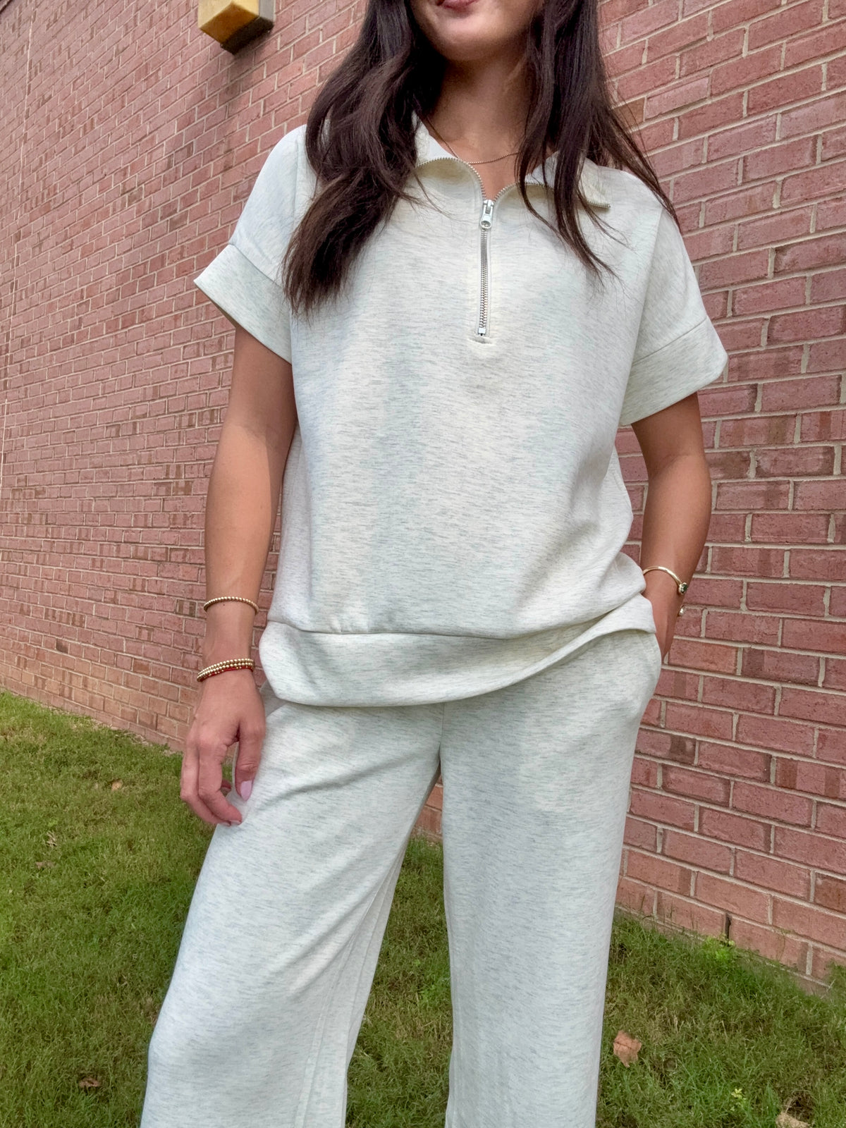 Heather Vanilla Scuba Pants Set