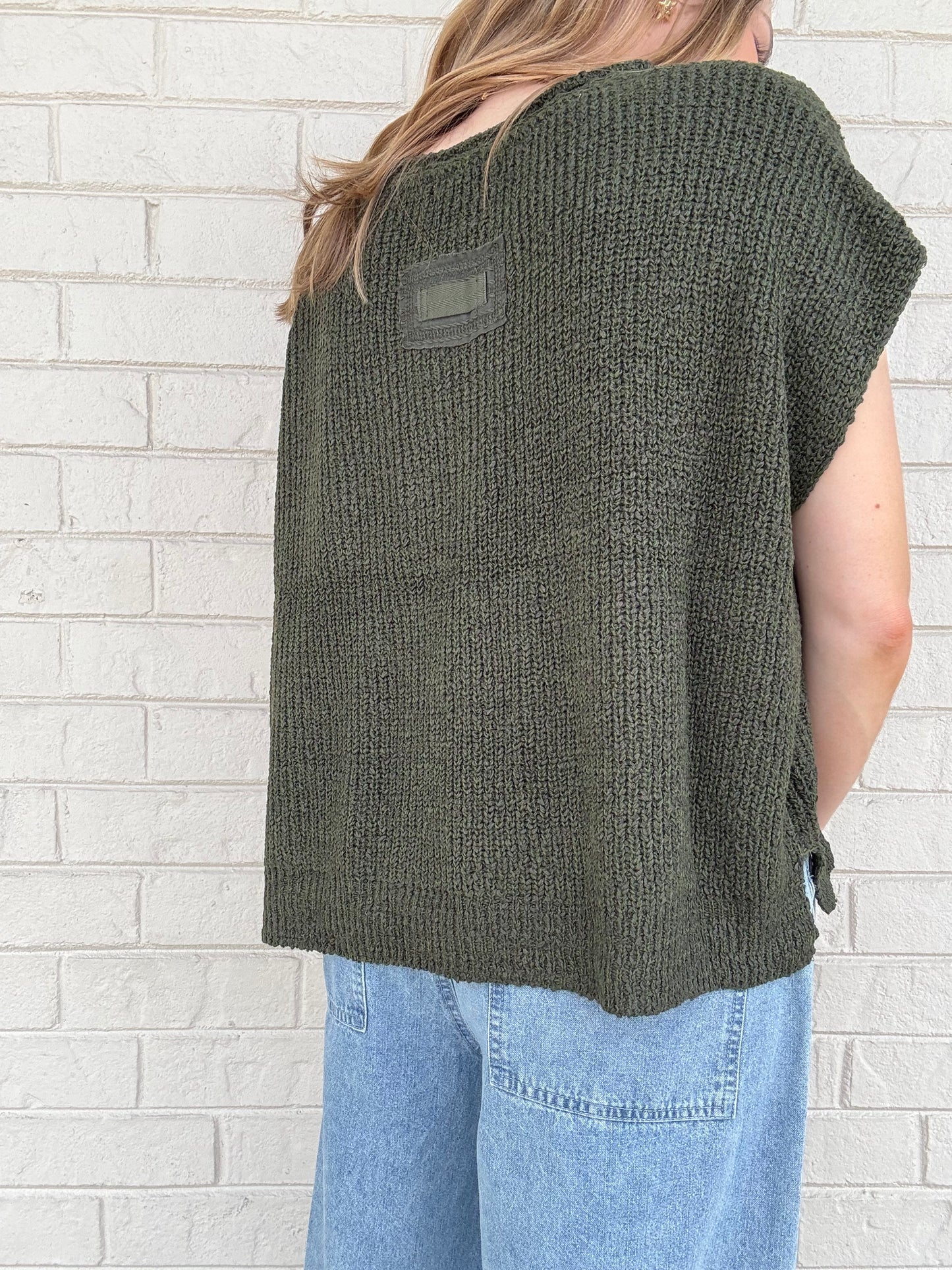 Jules Dark Olive Sweater Top