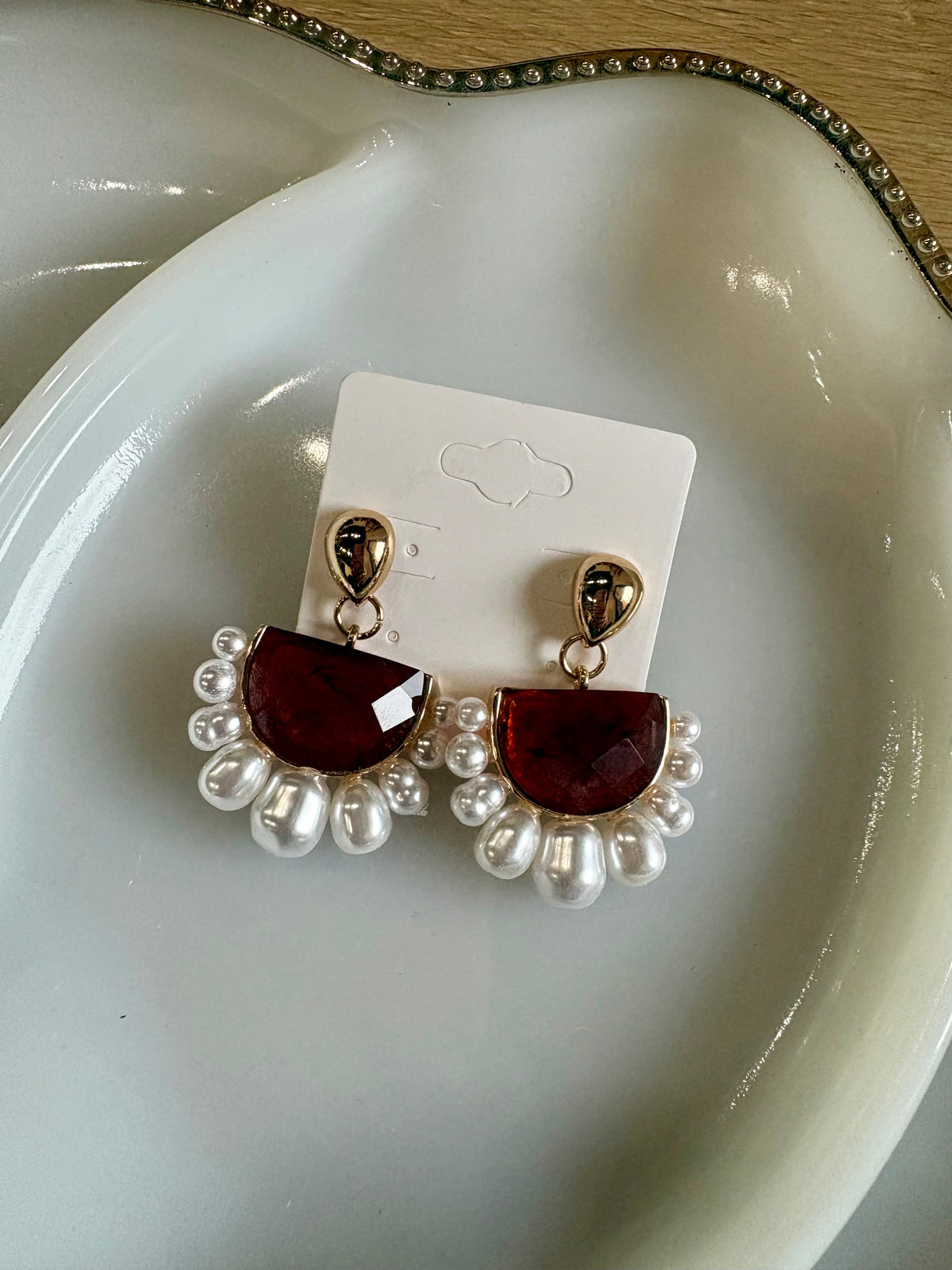 Brown Pearl Stud Earring