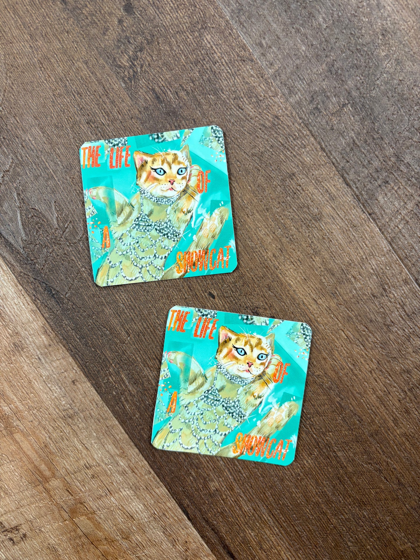 Showgirl Cat Stickers