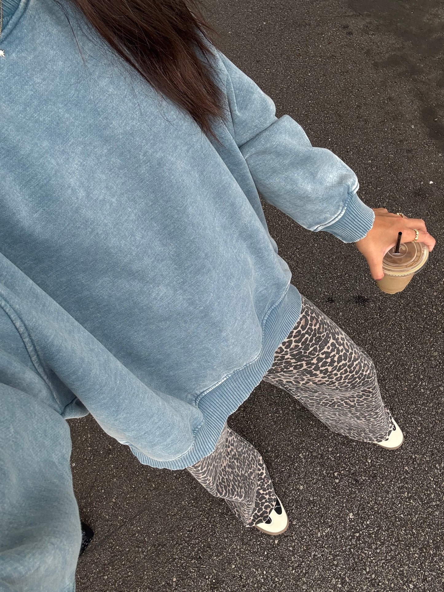 Nina Blue Grey Washed Pullover