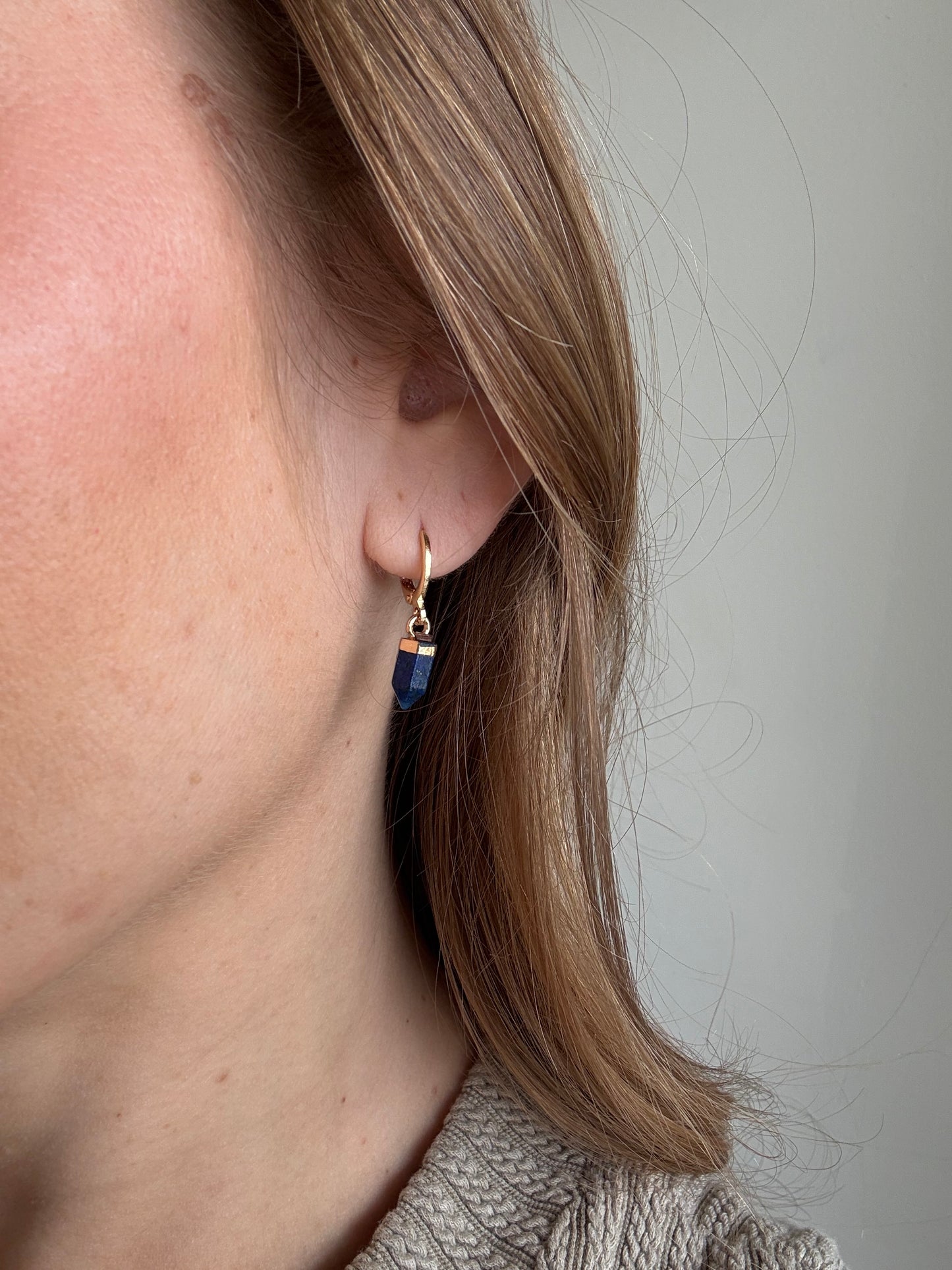 Lapis Lazuli Huggie Earring
