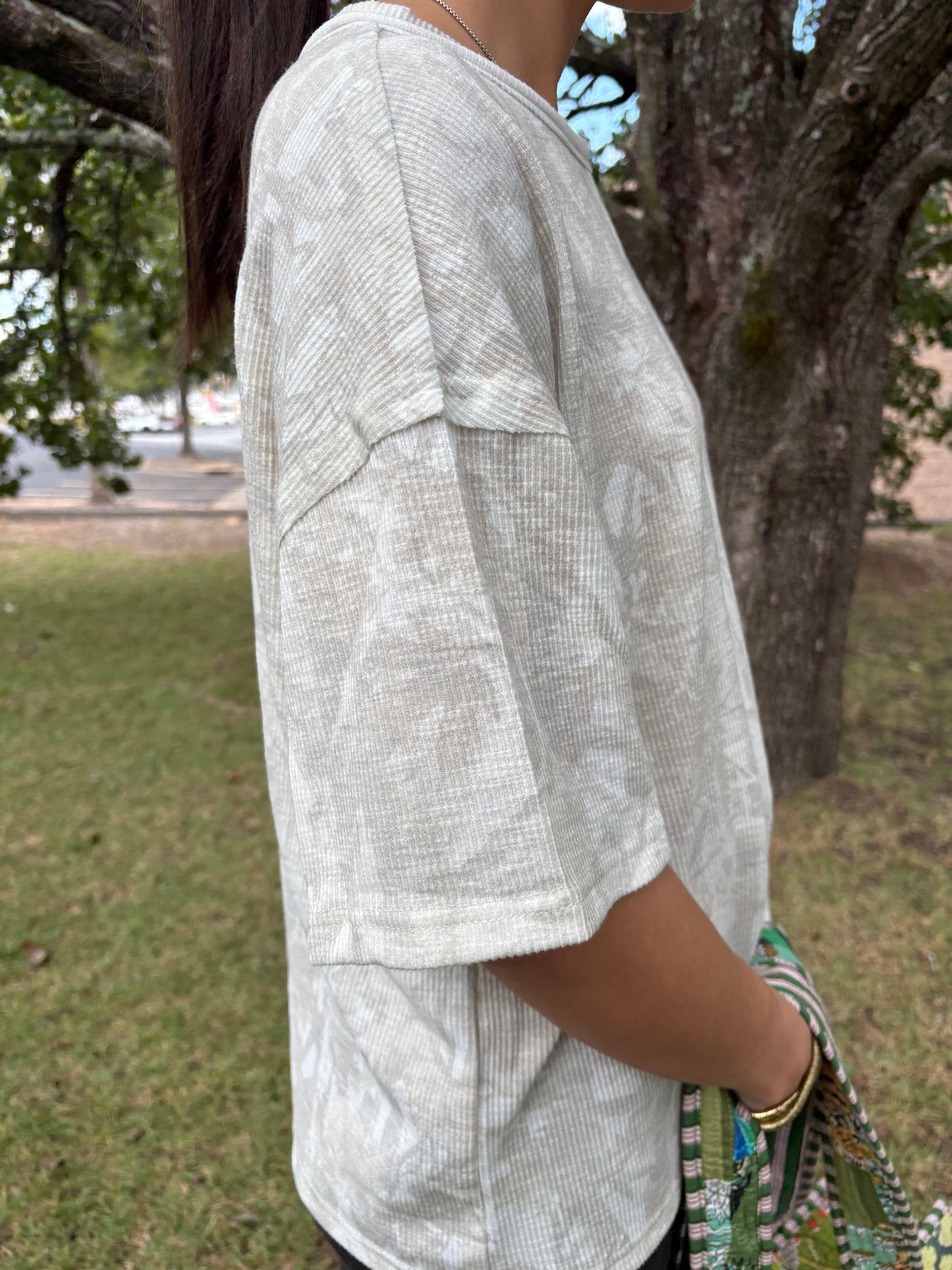 Camo Ribbed Oversized Tee