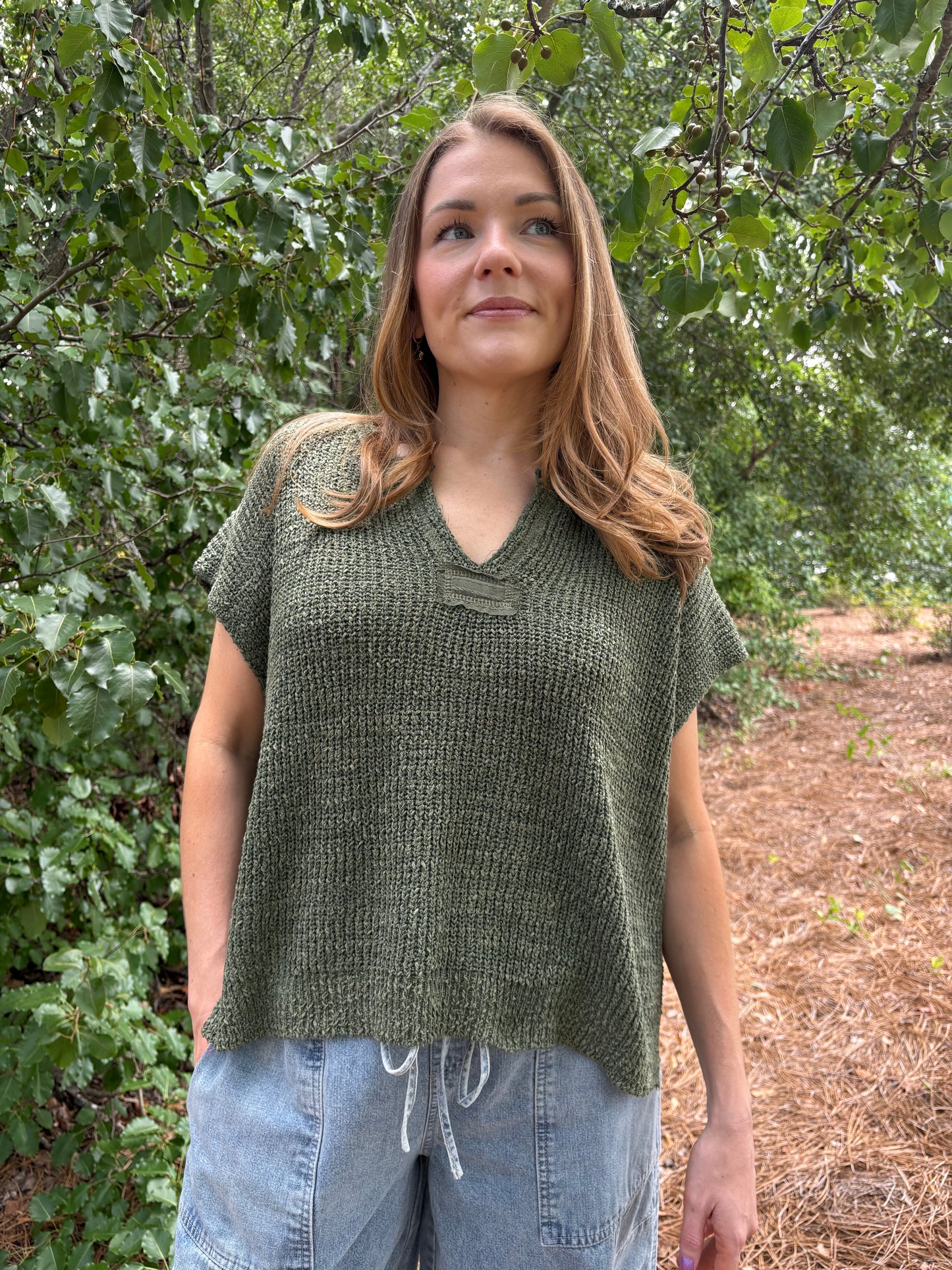 Jules Olive Sweater Top