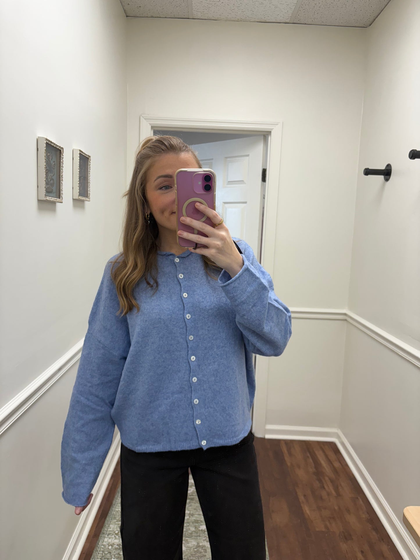 Dusty Blue Piper Cardigan