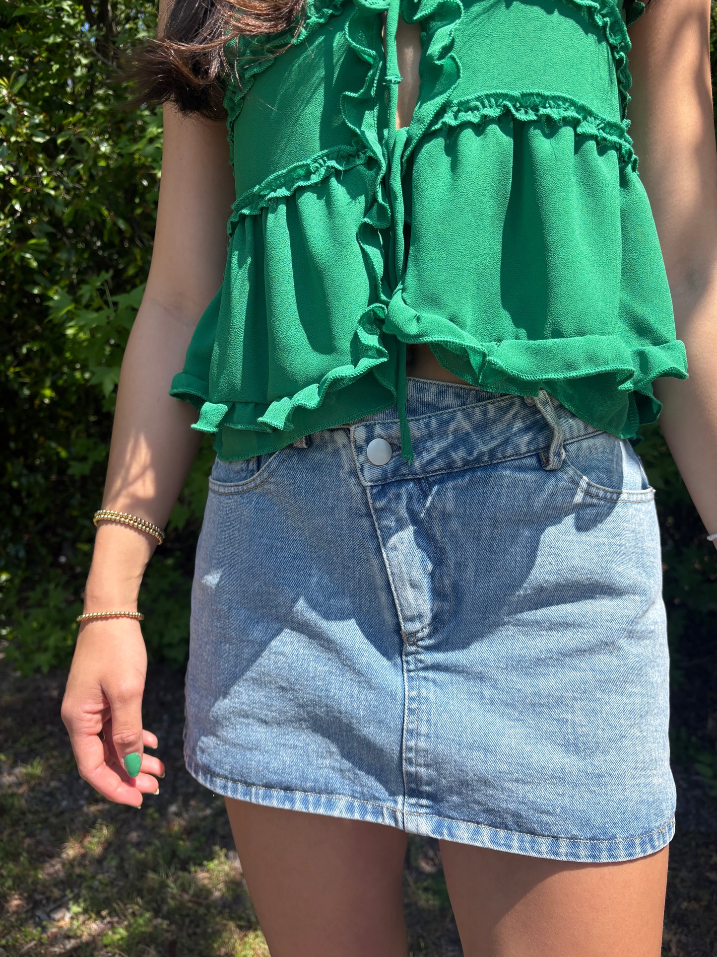 Criss Cross Denim Skort