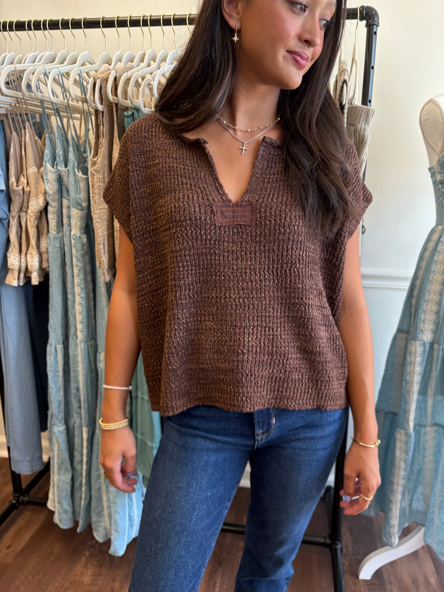 Jules Brown Sweater Top