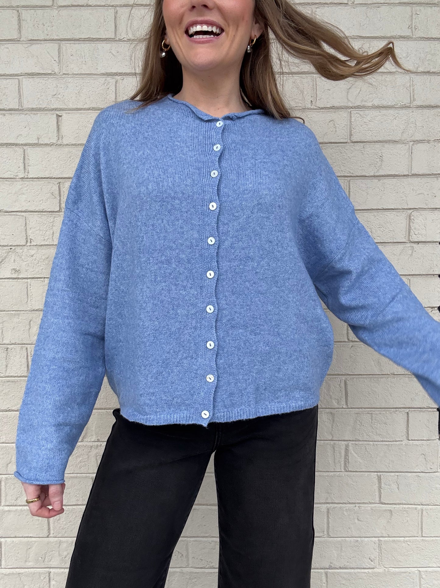 Dusty Blue Piper Cardigan