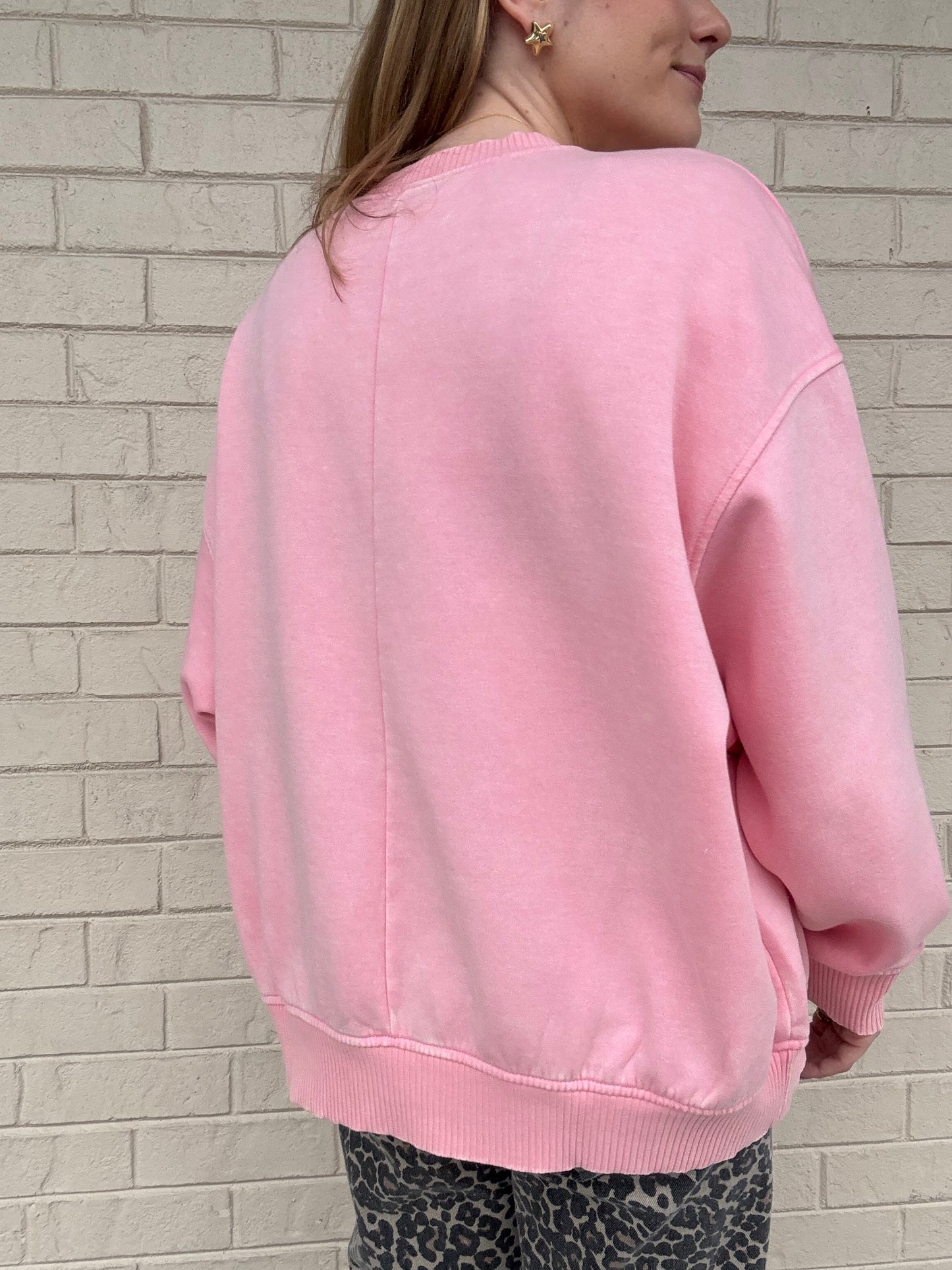 Nina Pink Washed Pullover