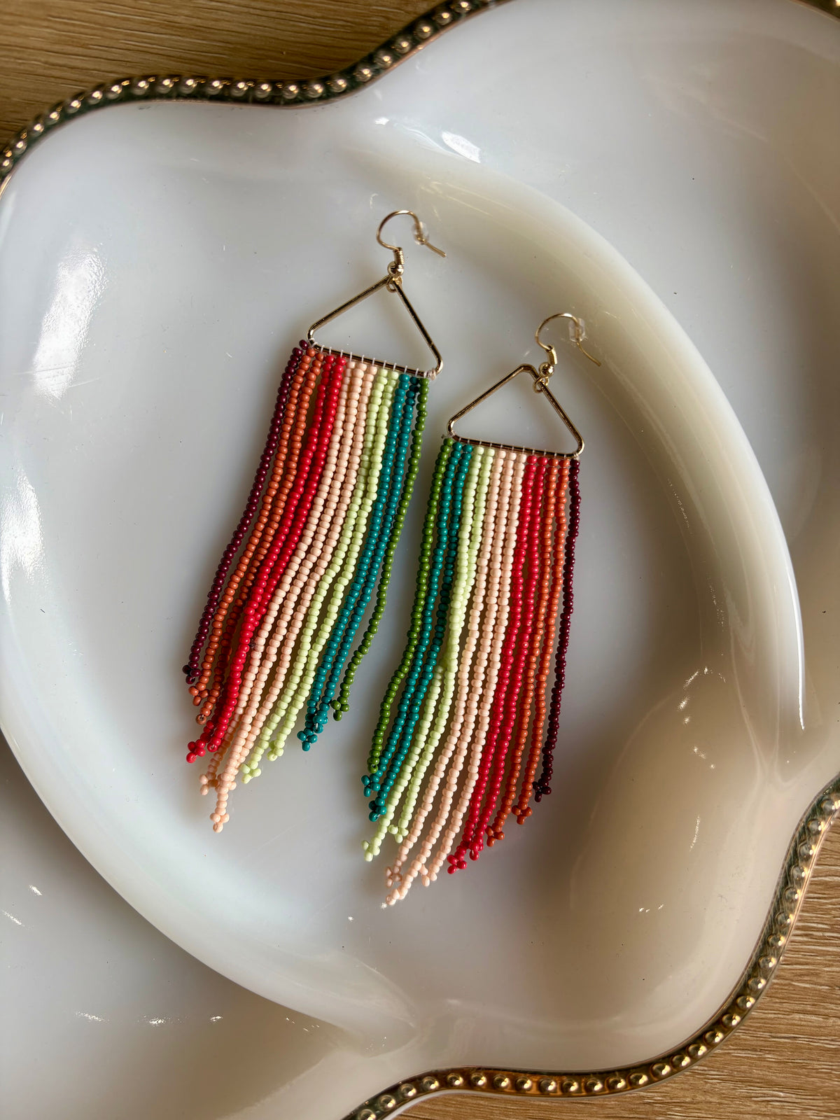 Multicolor Beaded Dangle Earrings