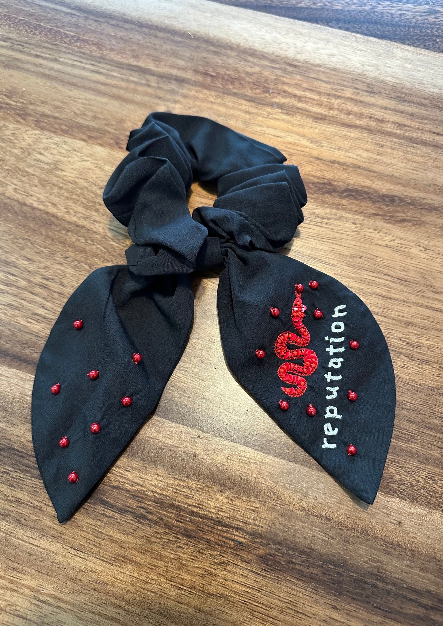 Rep Beaded Scrunchie