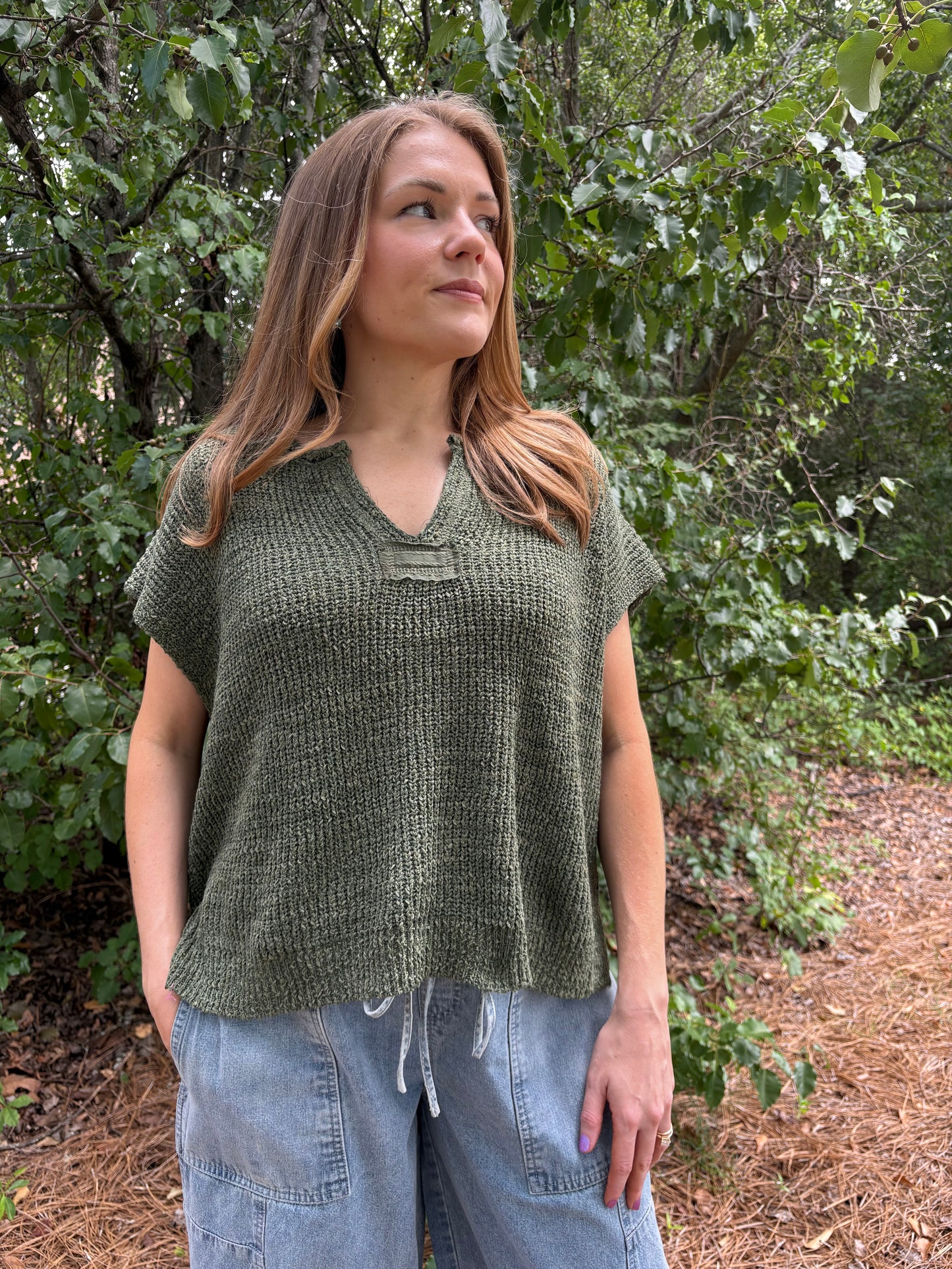 Jules Olive Sweater Top