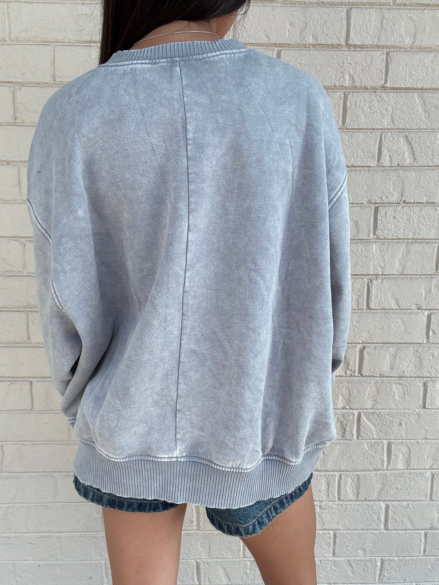 Nina Grey Washed Pullover