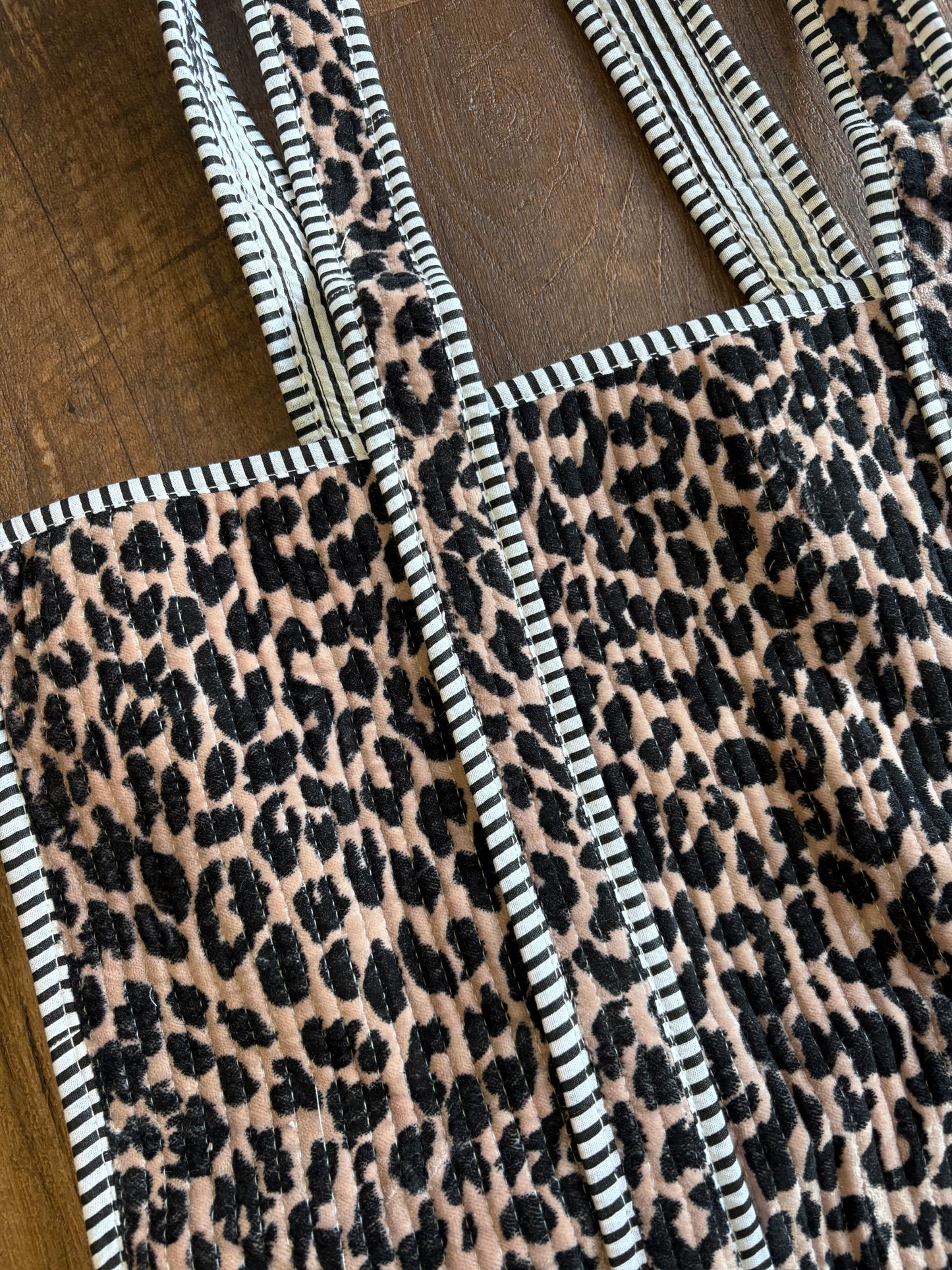 Leopard Quilted Large Tote Bag