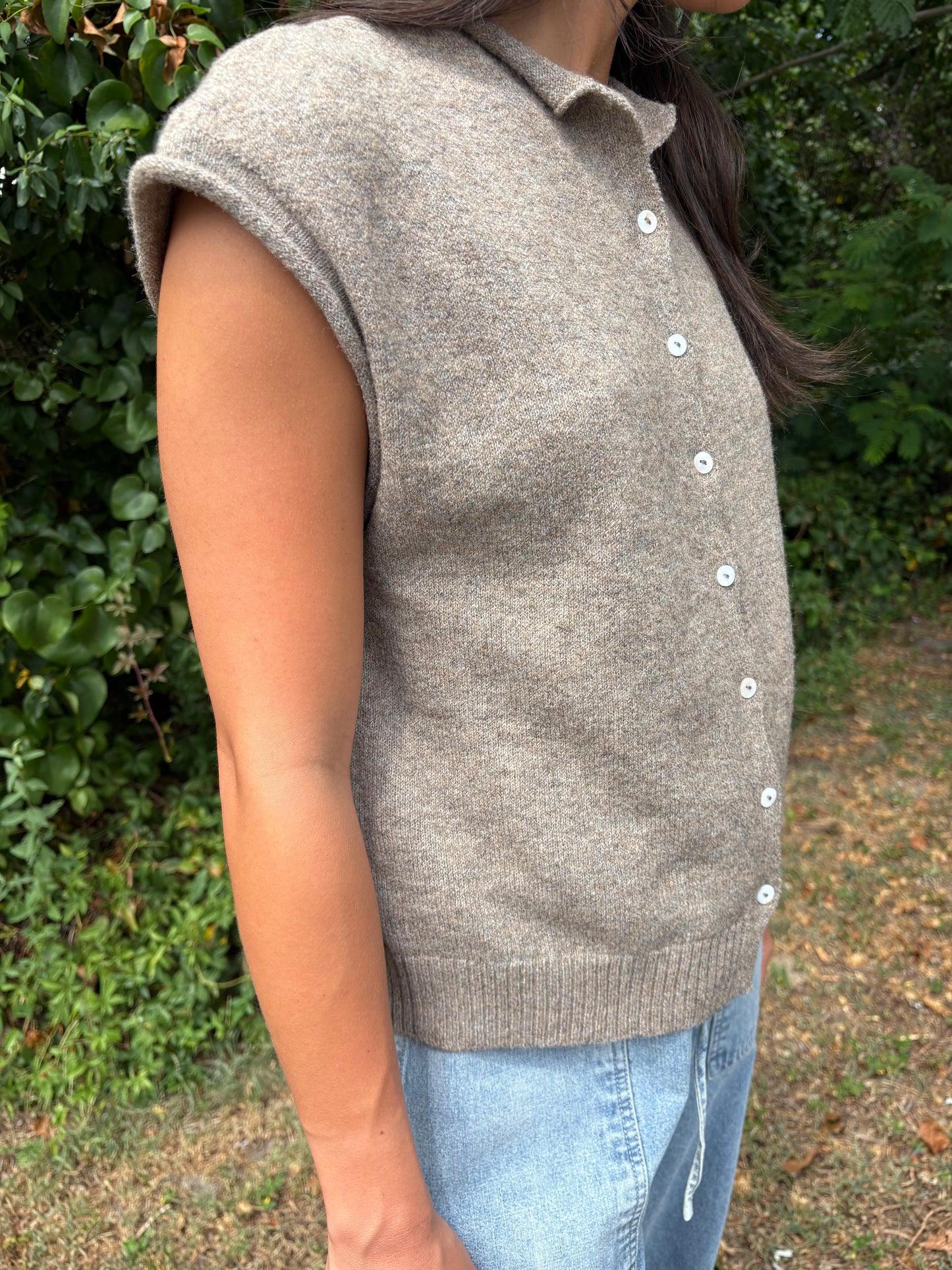 Piper Mocha Vest Cardigan