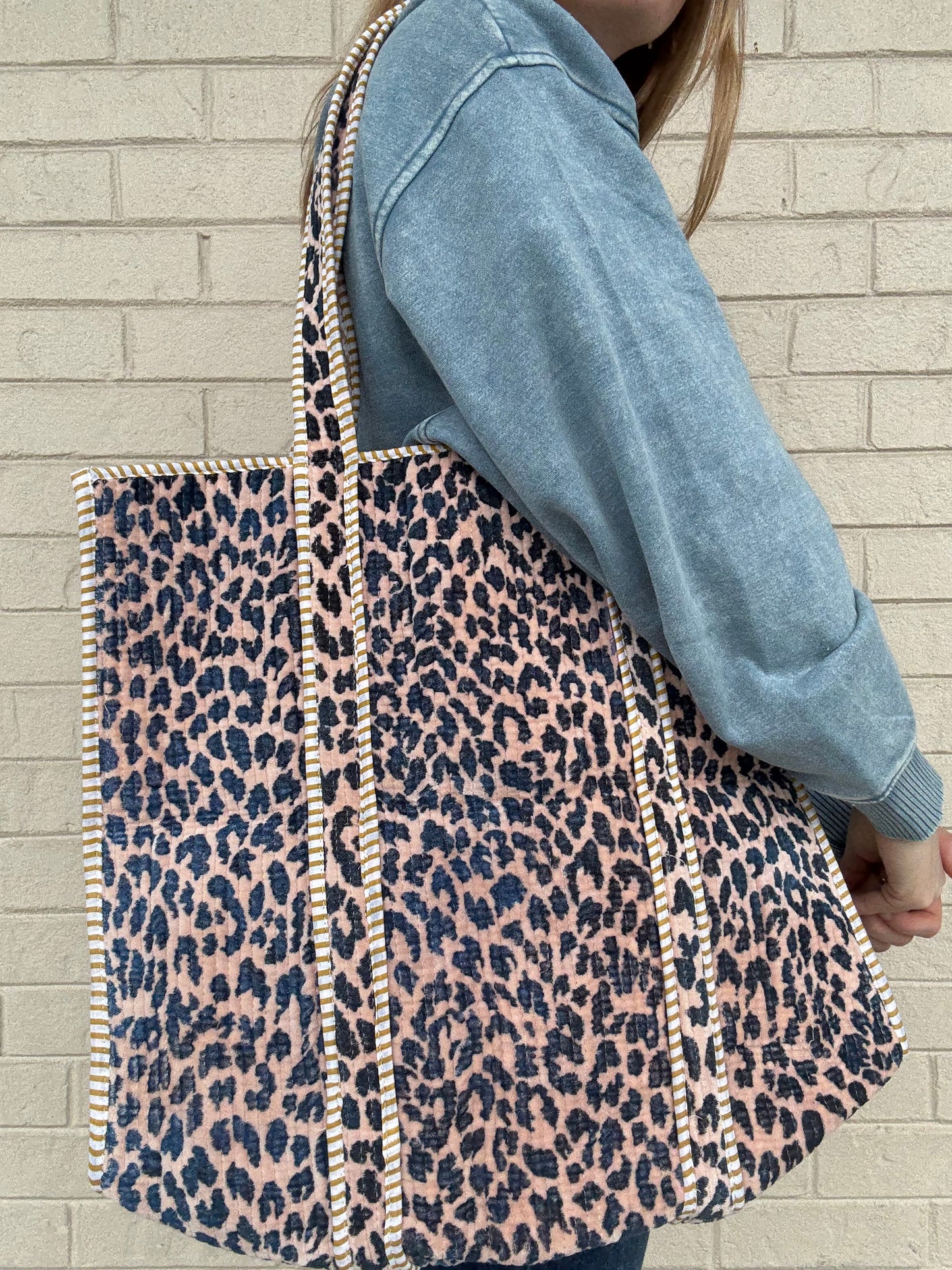 Leopard Quilted Tote Bag