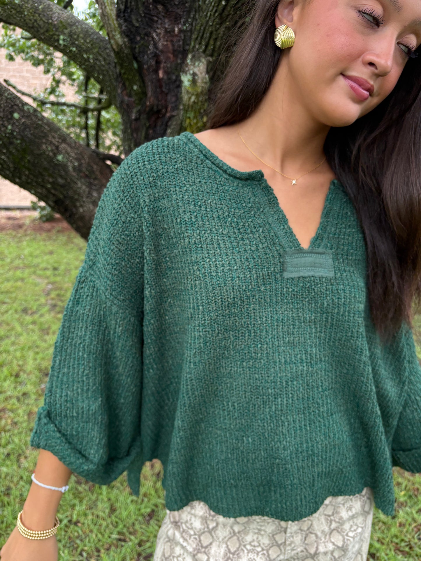 Wren Emerald Green Sweater Top