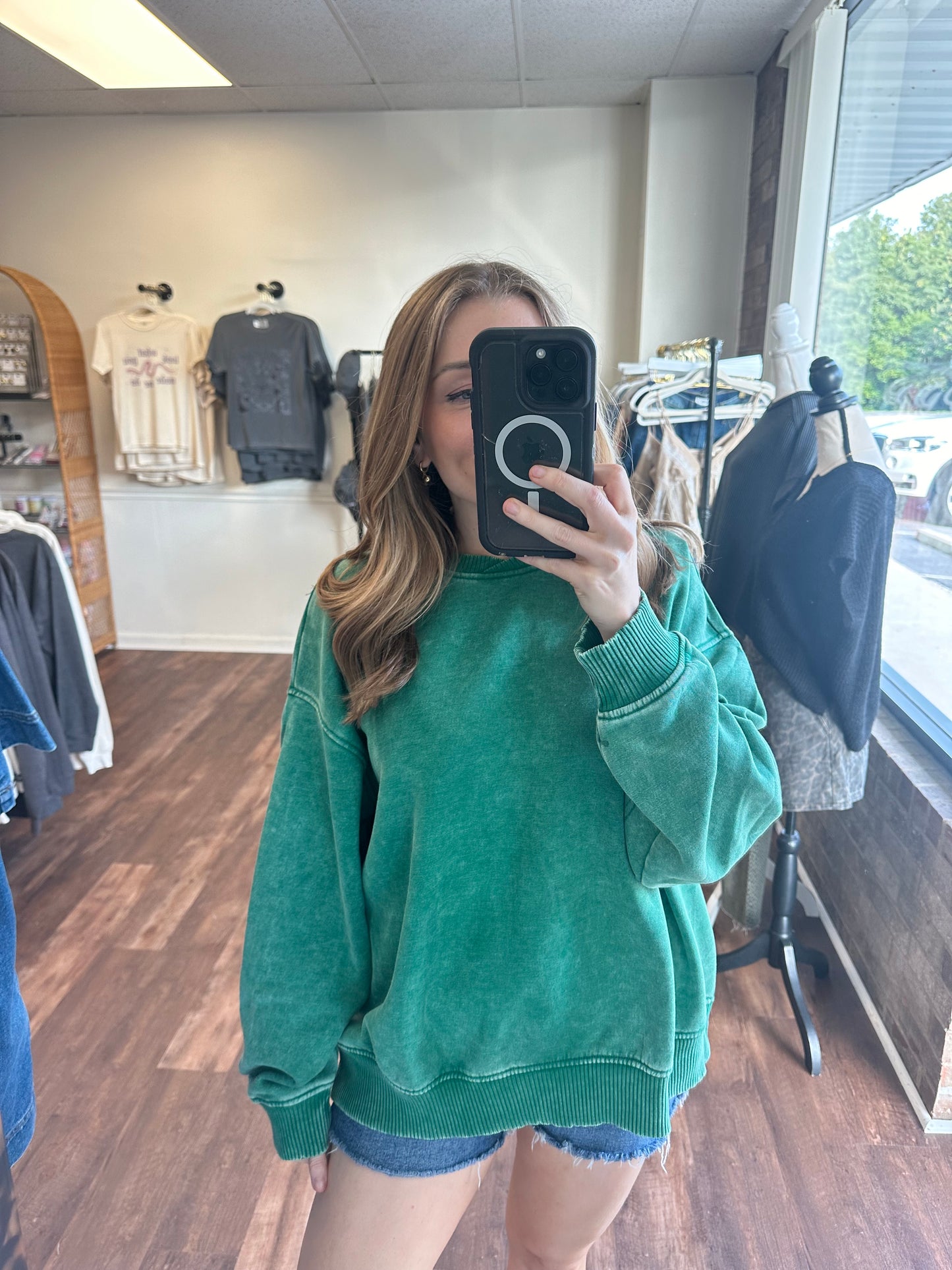 Nina Forest Washed Pullover