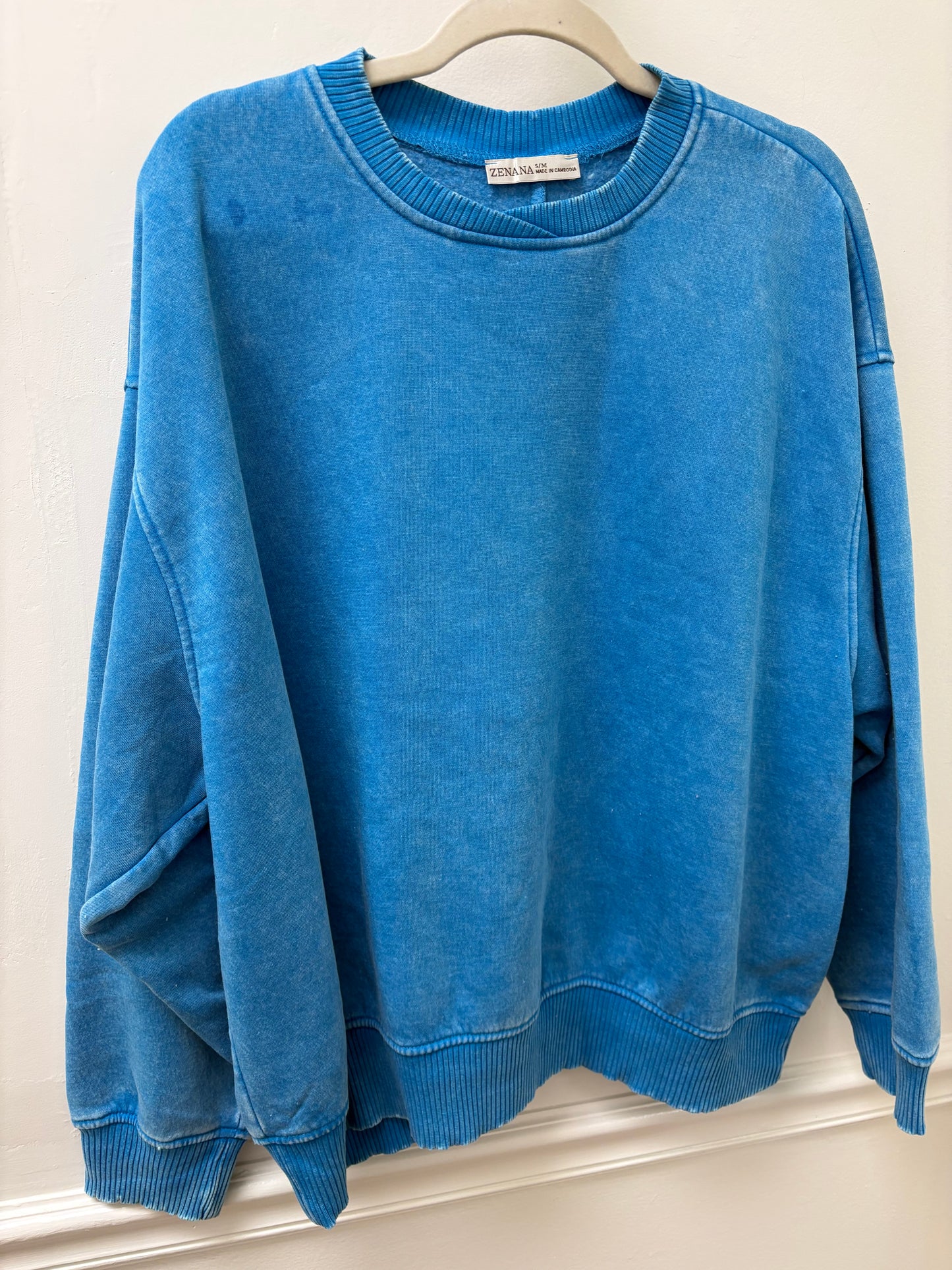 Nina Teal Washed Pullover