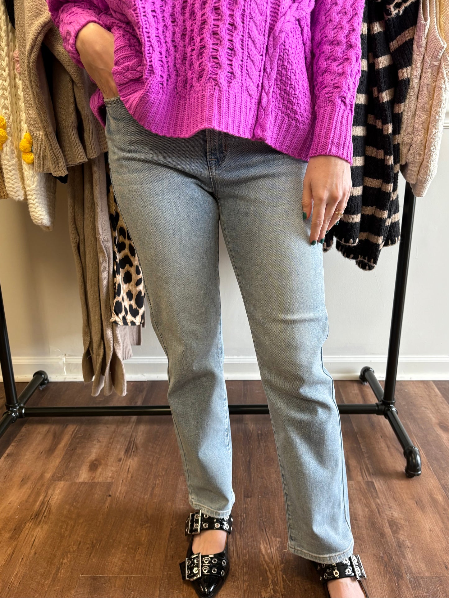 Light Wash Straight Denim