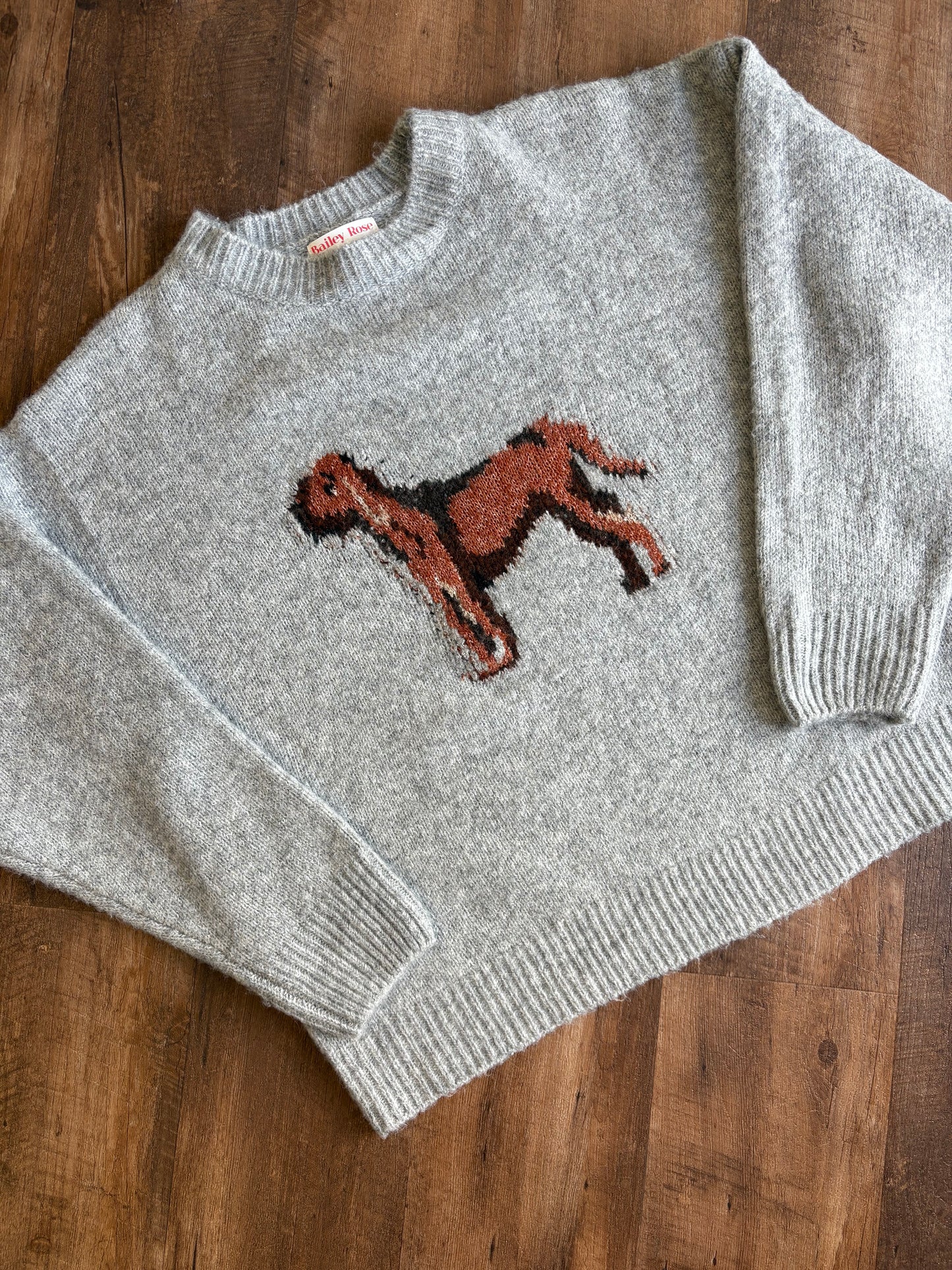 Grey Dog Print Sweater