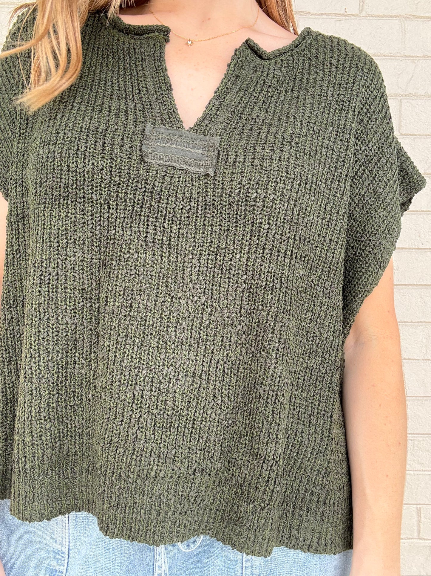 Jules Dark Olive Sweater Top