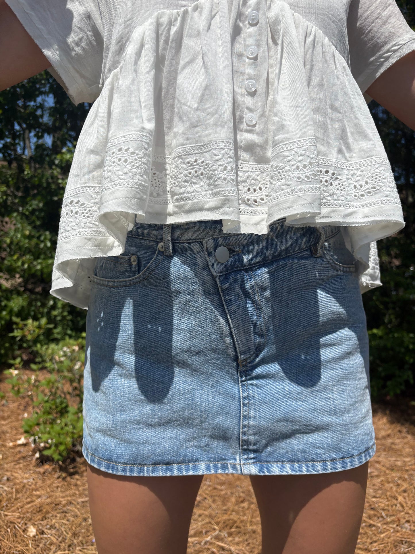 Criss Cross Denim Skort