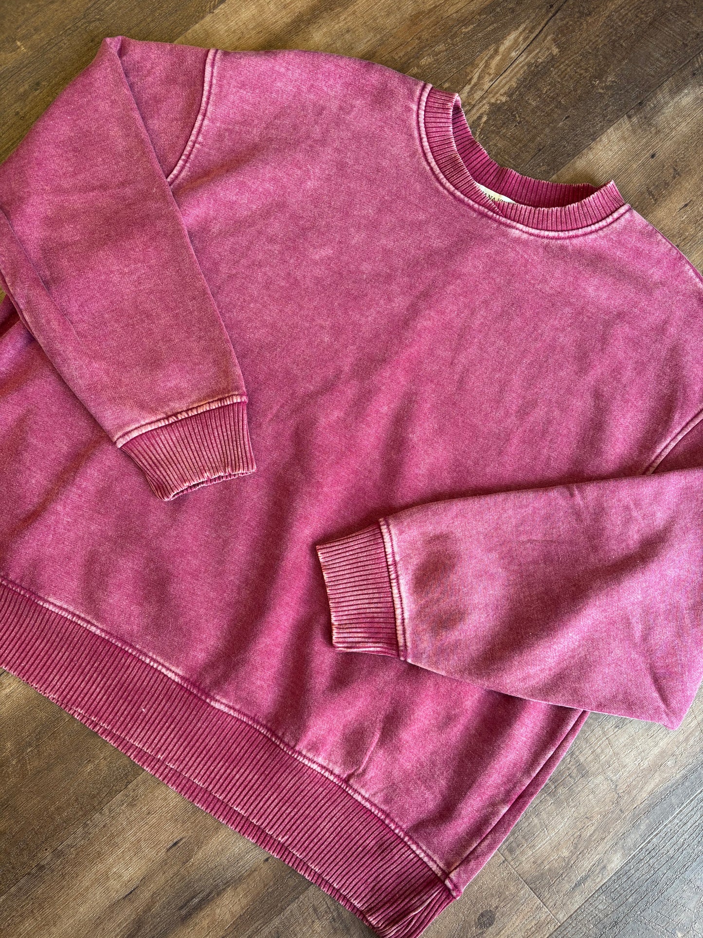 Nina Burgundy Washed Pullover