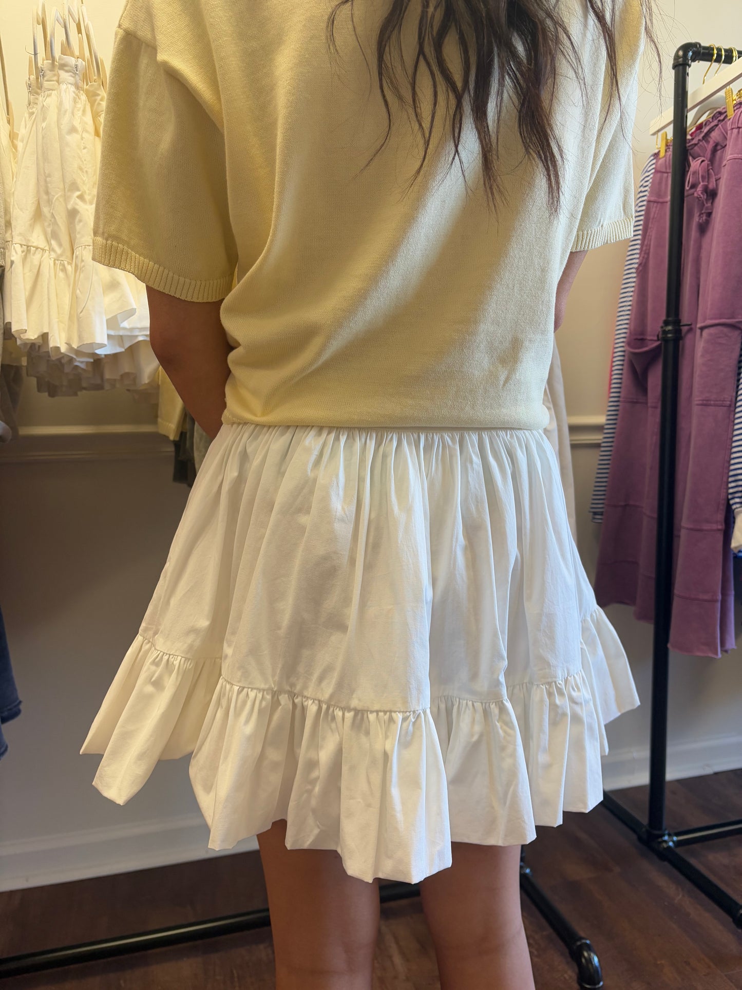 Frannie White Mini Skirt