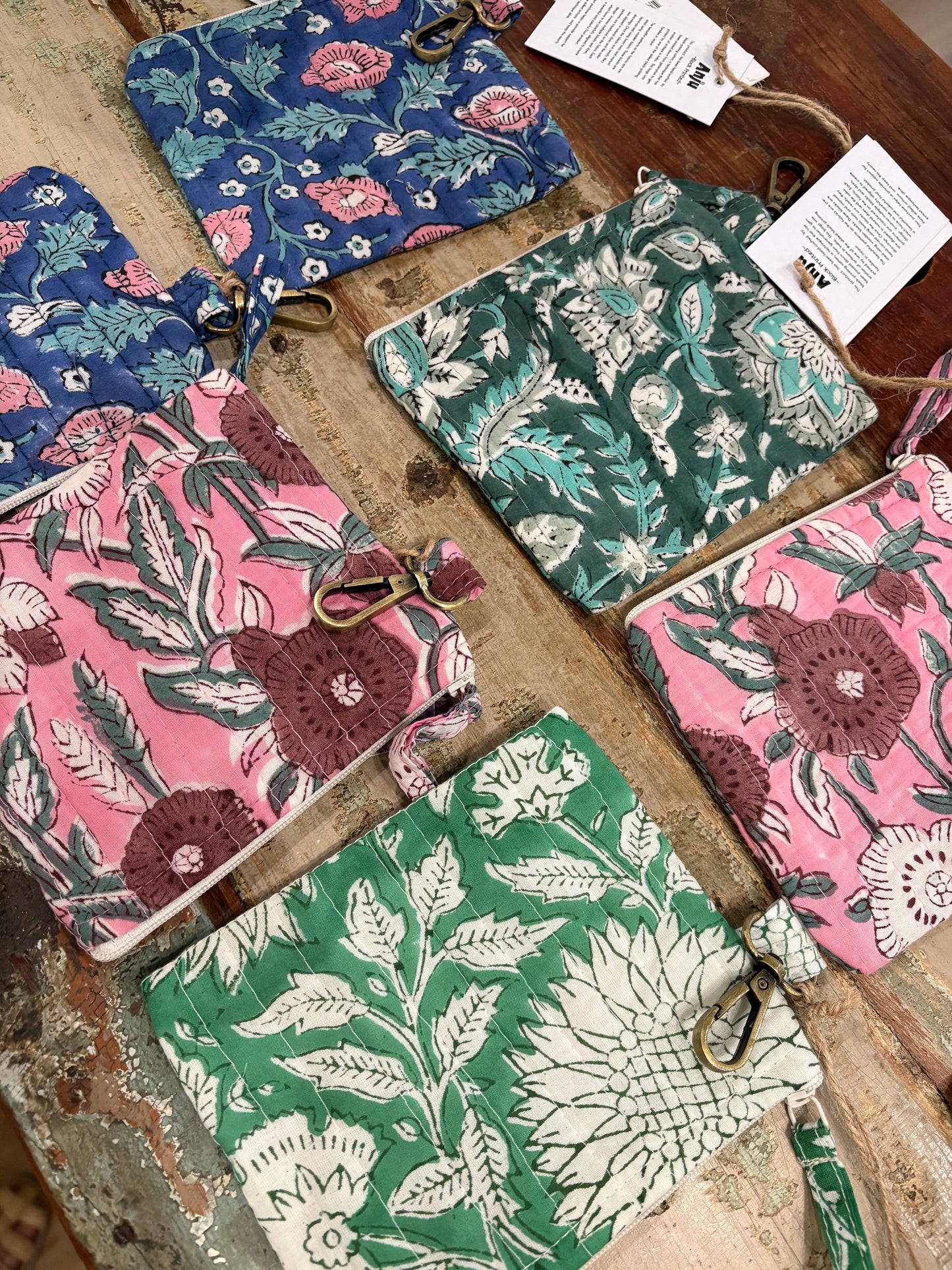 Mini Quilted Zipper Pouches