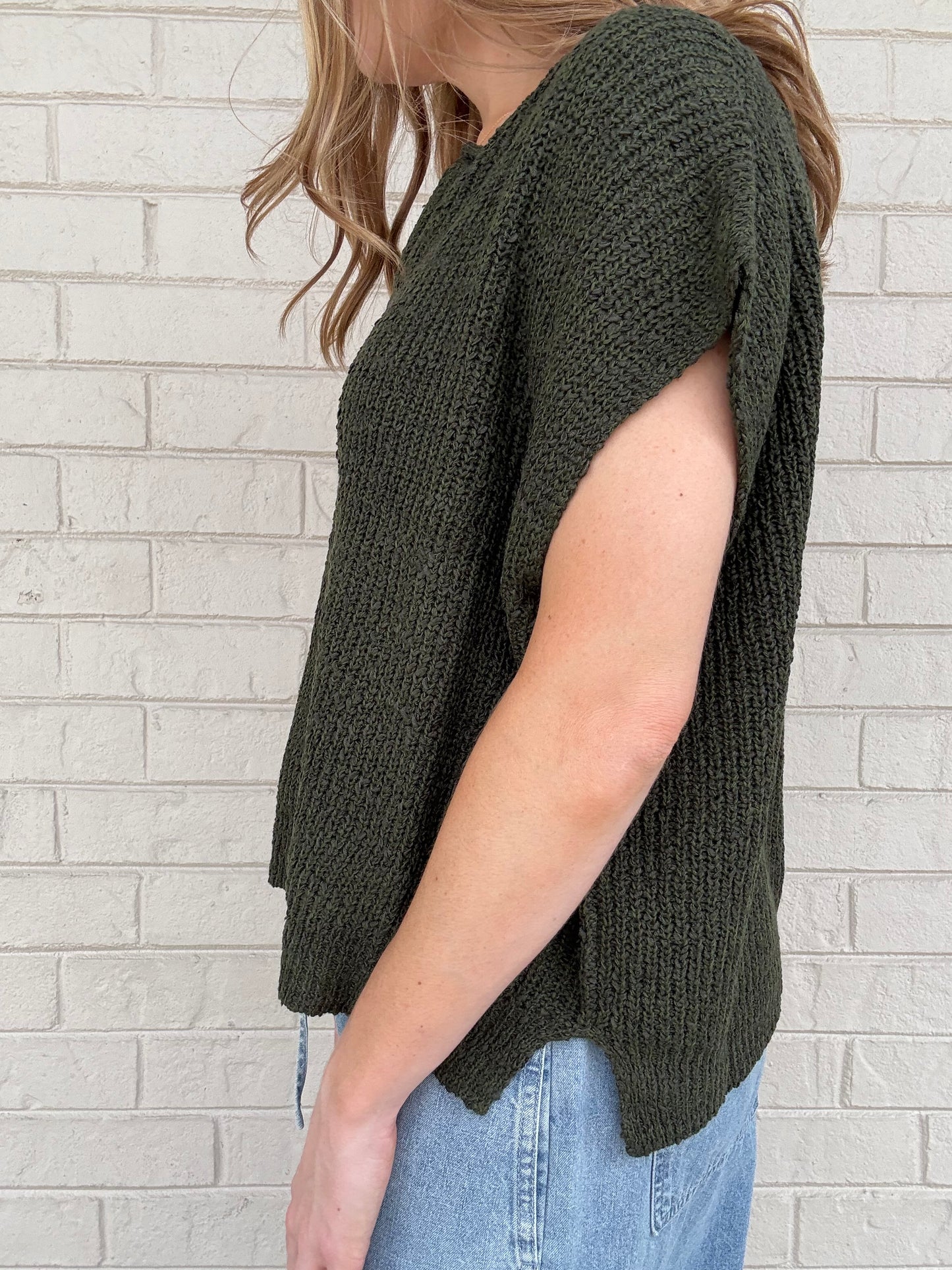 Jules Dark Olive Sweater Top
