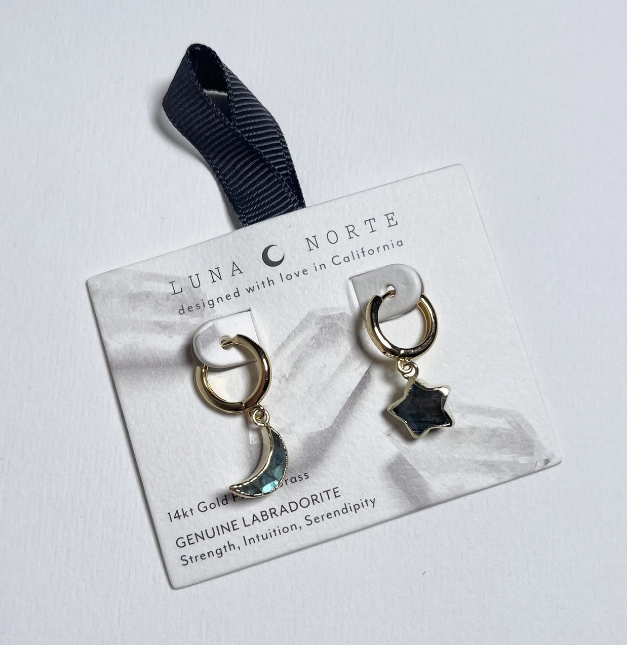 Sky Gazing Mismatched Hoop Labradorite Earrings