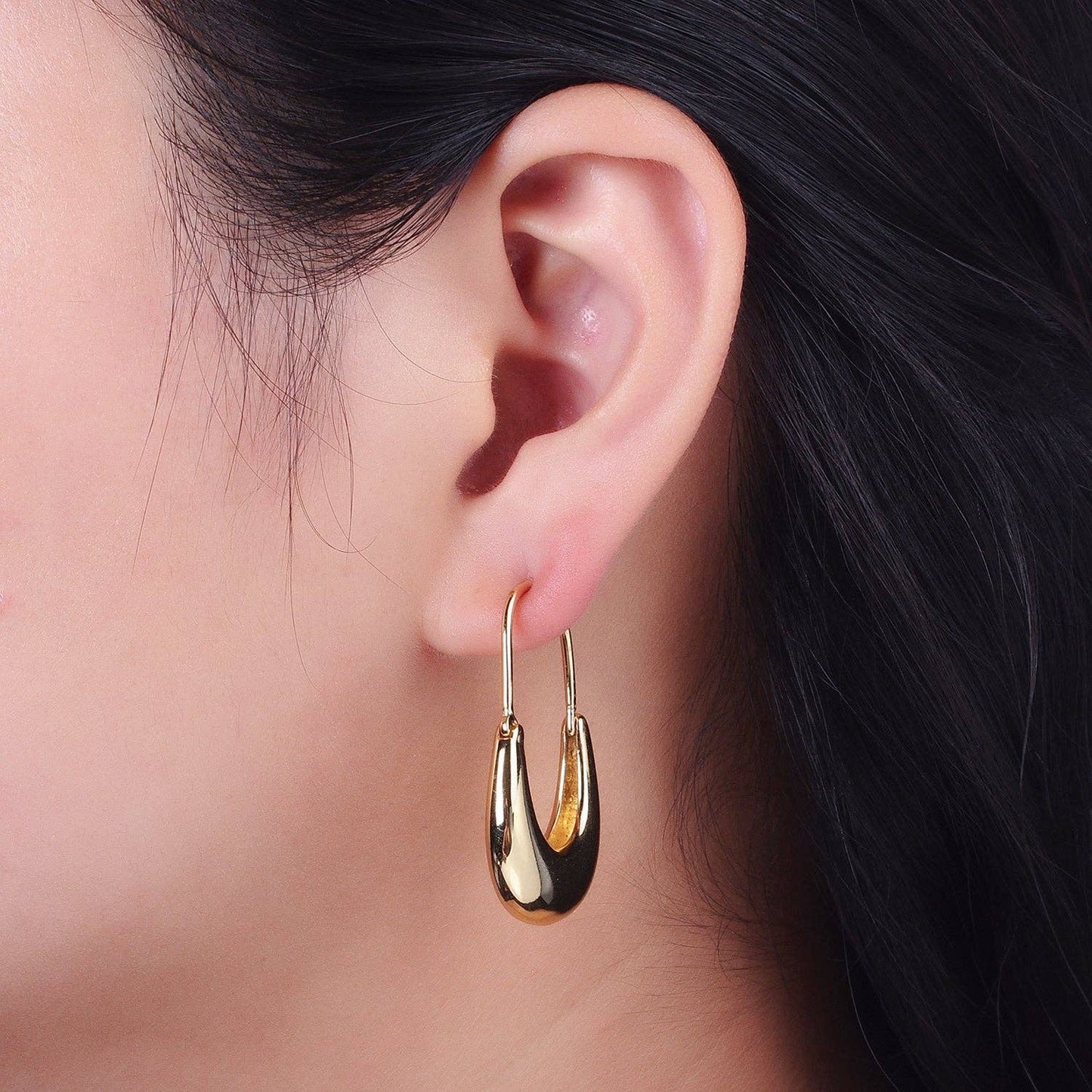 Crescent U Hoop Earrings